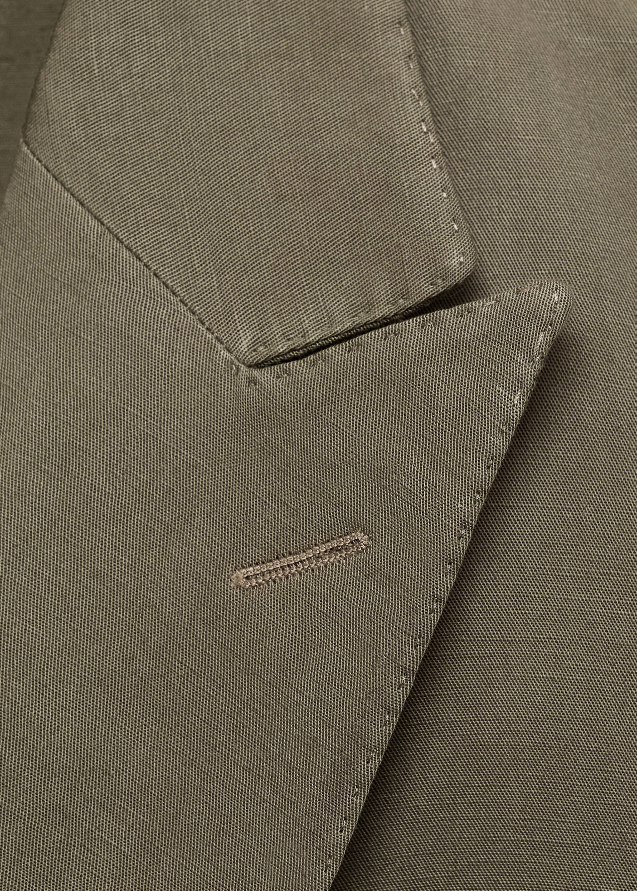 Slim-fit linen-blend double-breasted jacket - Details of the article 8