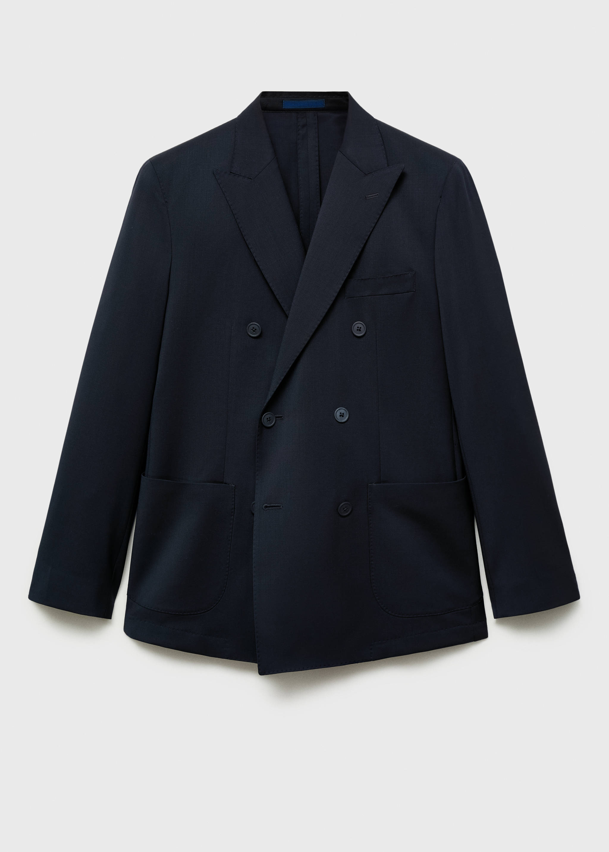 100% cold wool double-breasted suit jacket - Article without model