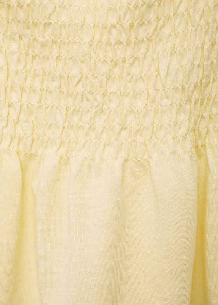Ruched strapless top — Pastel Yellow
