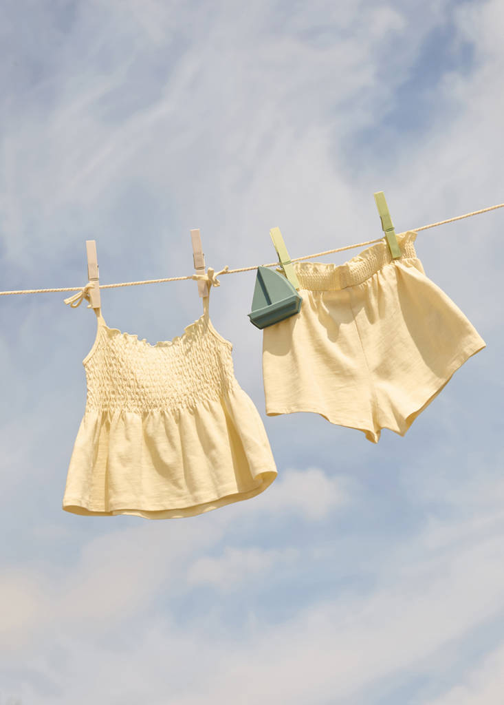 Ruched strapless top — Pastel Yellow