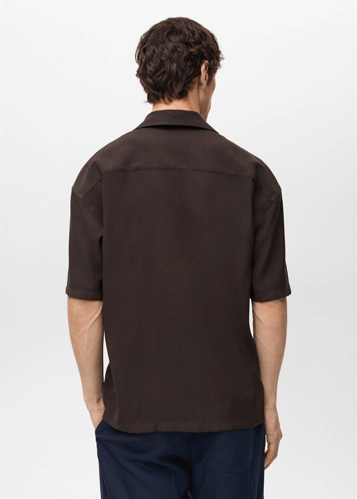 Viscose shirt with pockets — Chocolate