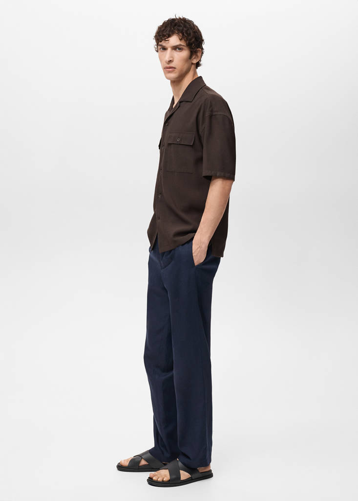 Viscose shirt with pockets — Chocolate