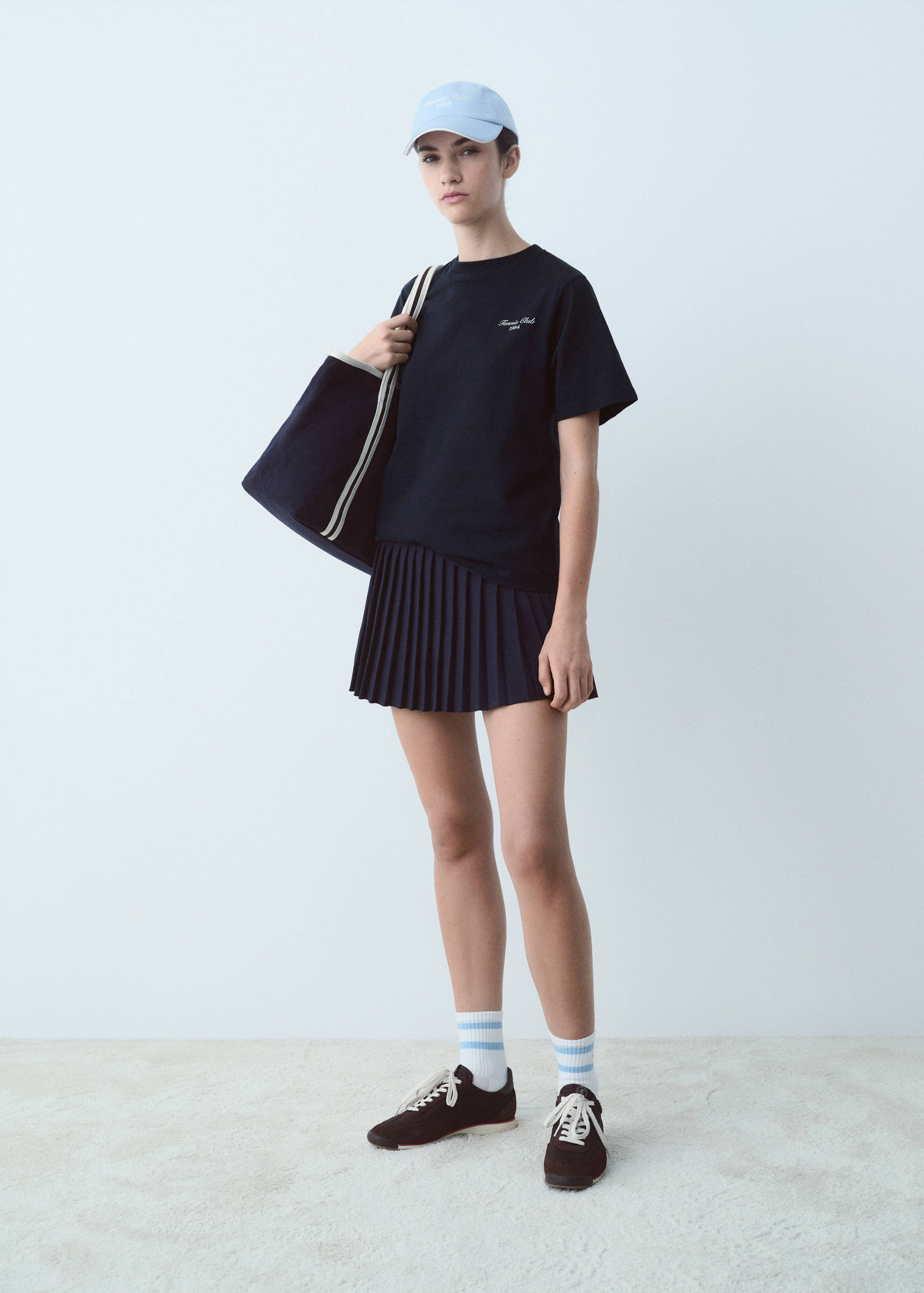 Camiseta algodón mensaje estampado - Plano general