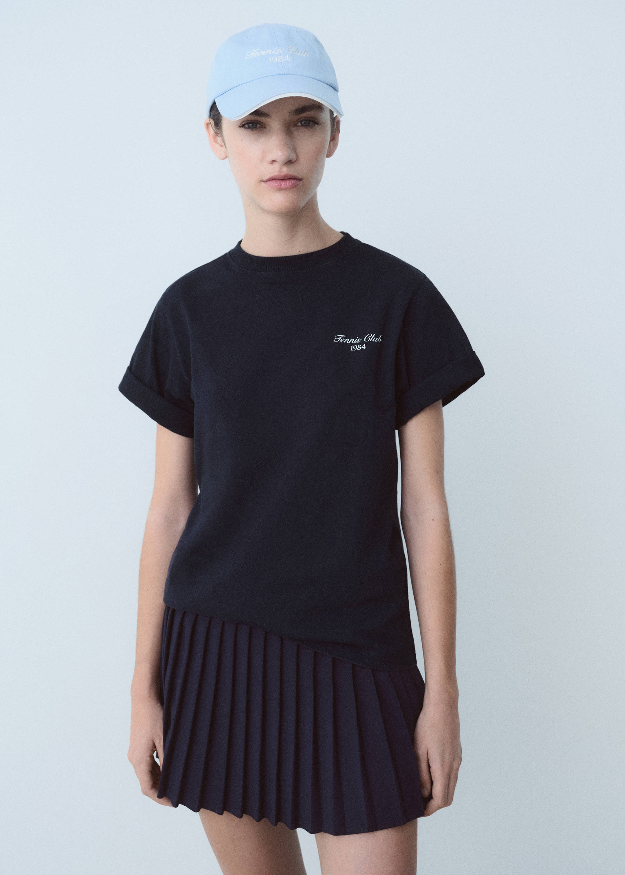 Camiseta algodón mensaje estampado - Plano medio