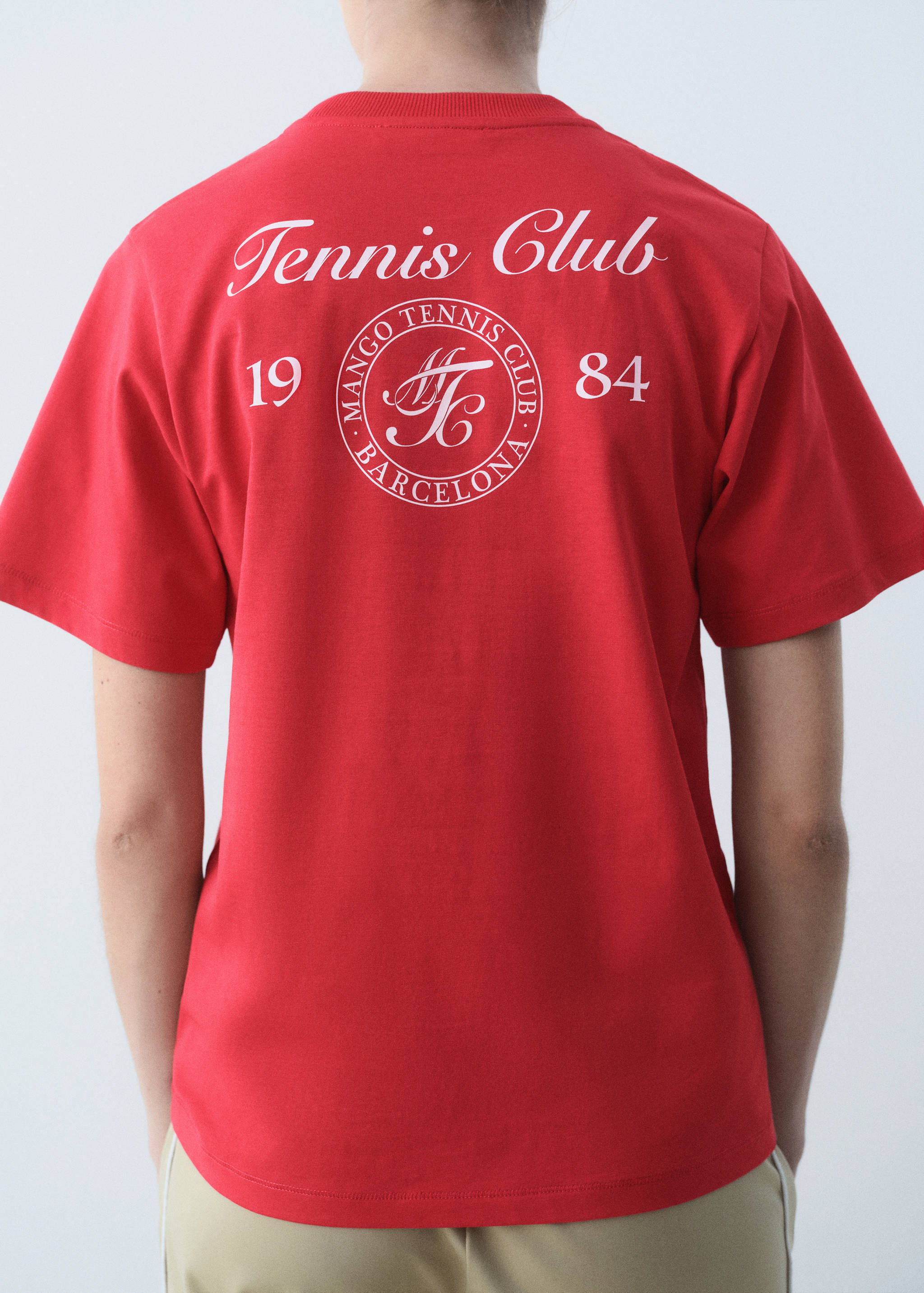 Camiseta algodón mensaje estampado - Reverso del artículo