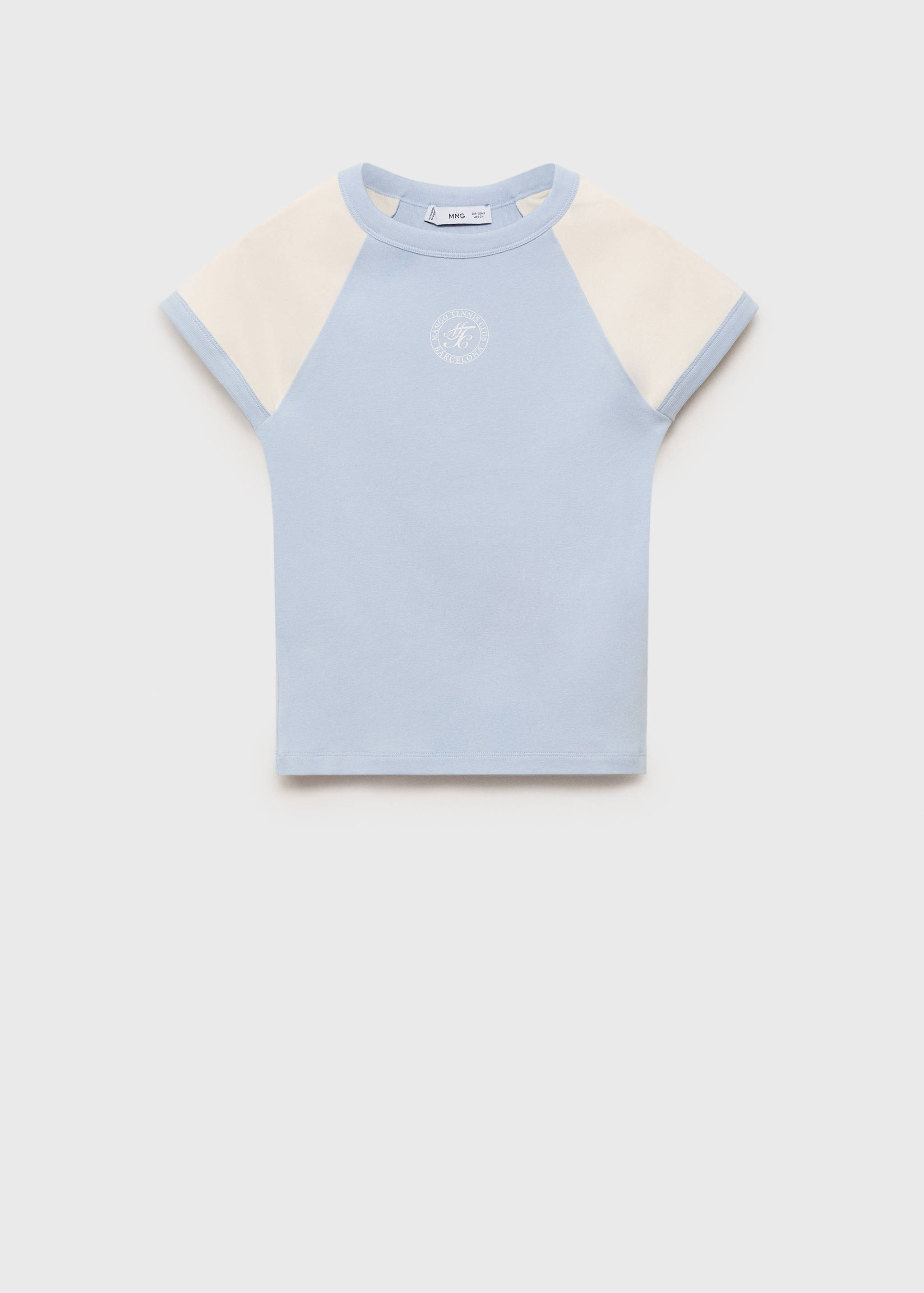 Cotton t-shirt with contrasting sleeves - Article without model