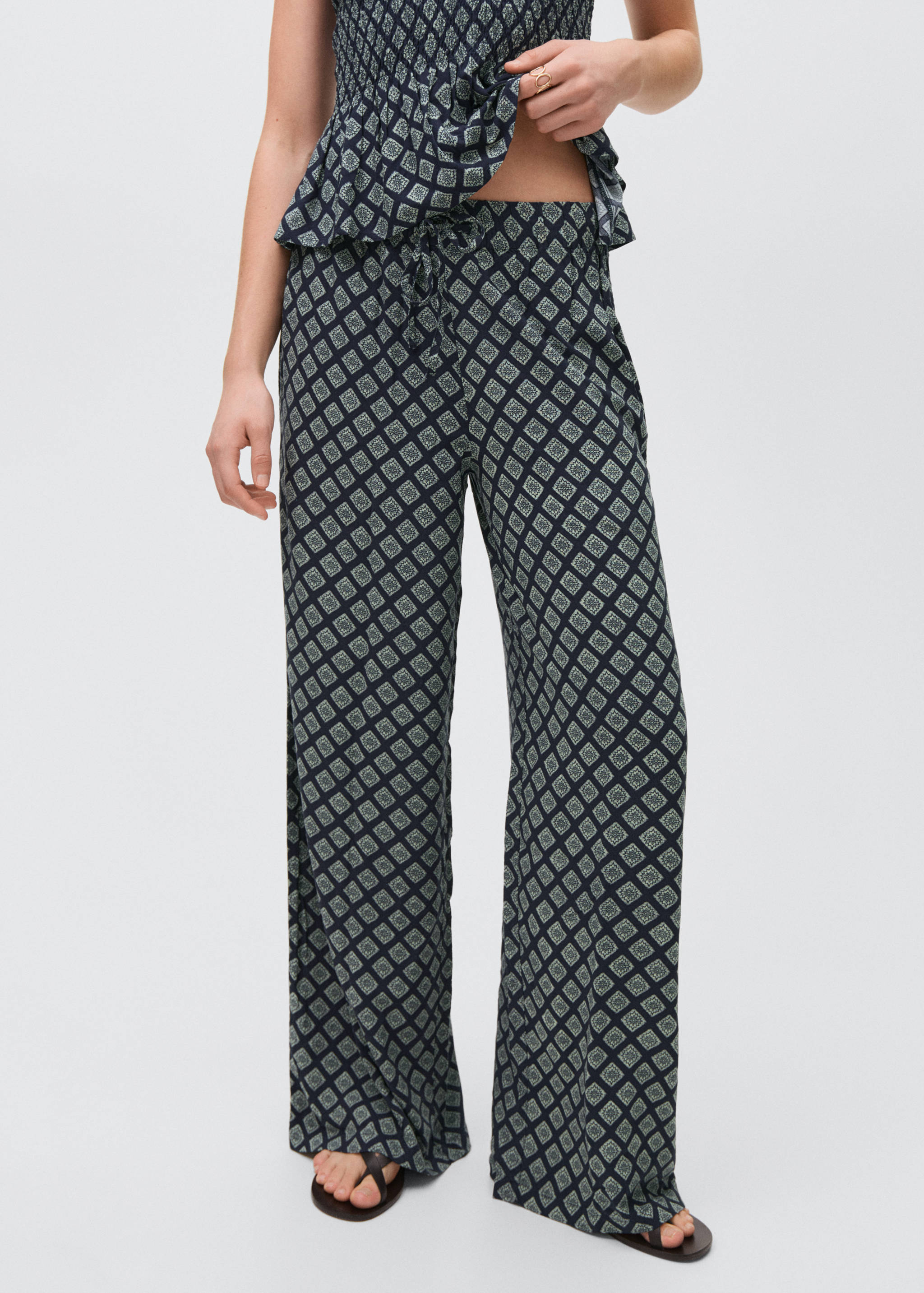Printed straight trousers - Medium plane