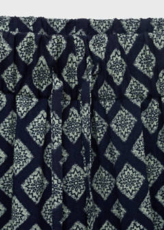 Printed straight trousers — Navy 7