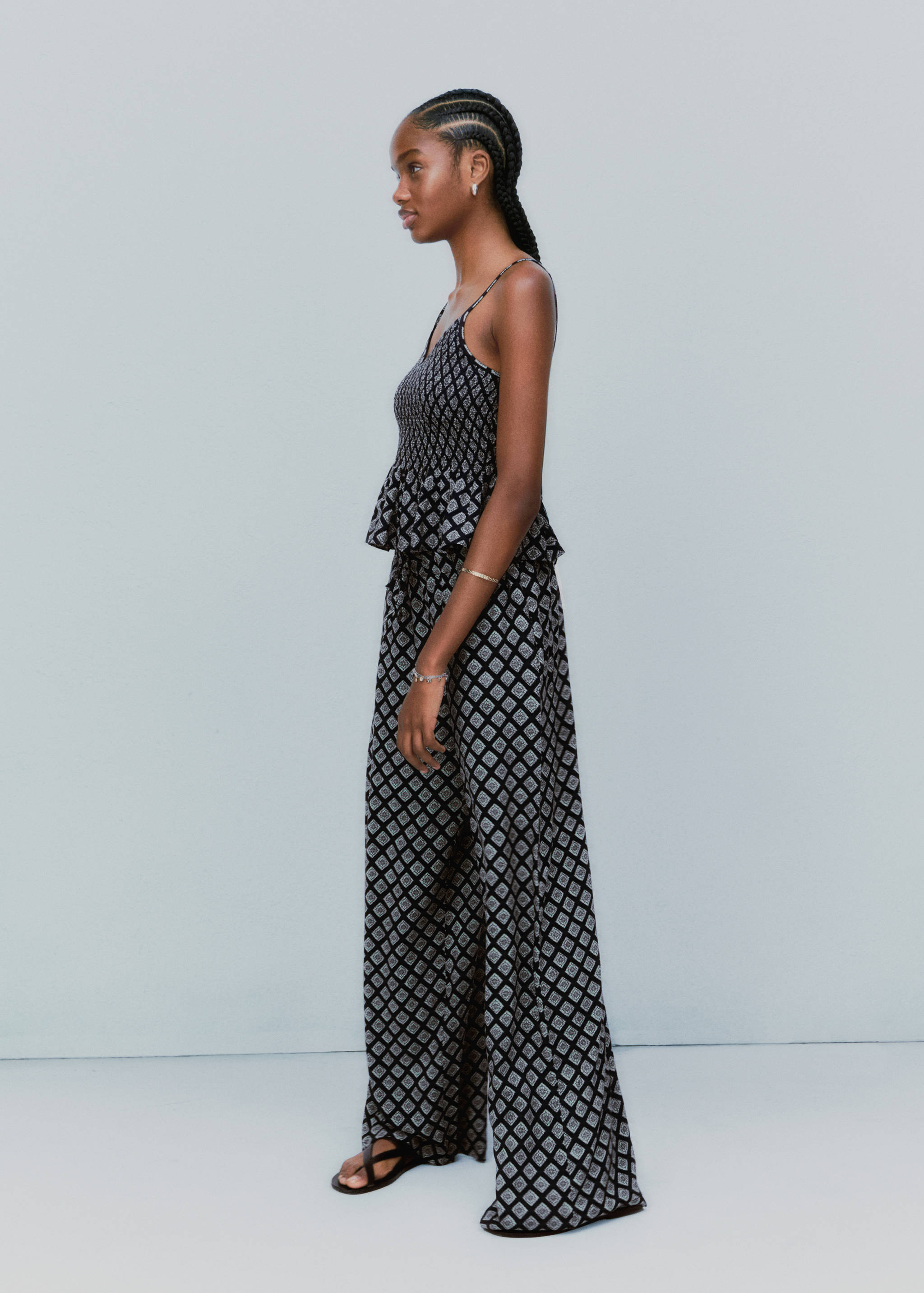 Printed straight trousers - Details of the article 5