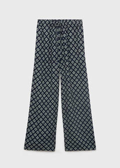Printed straight trousers — Navy 4
