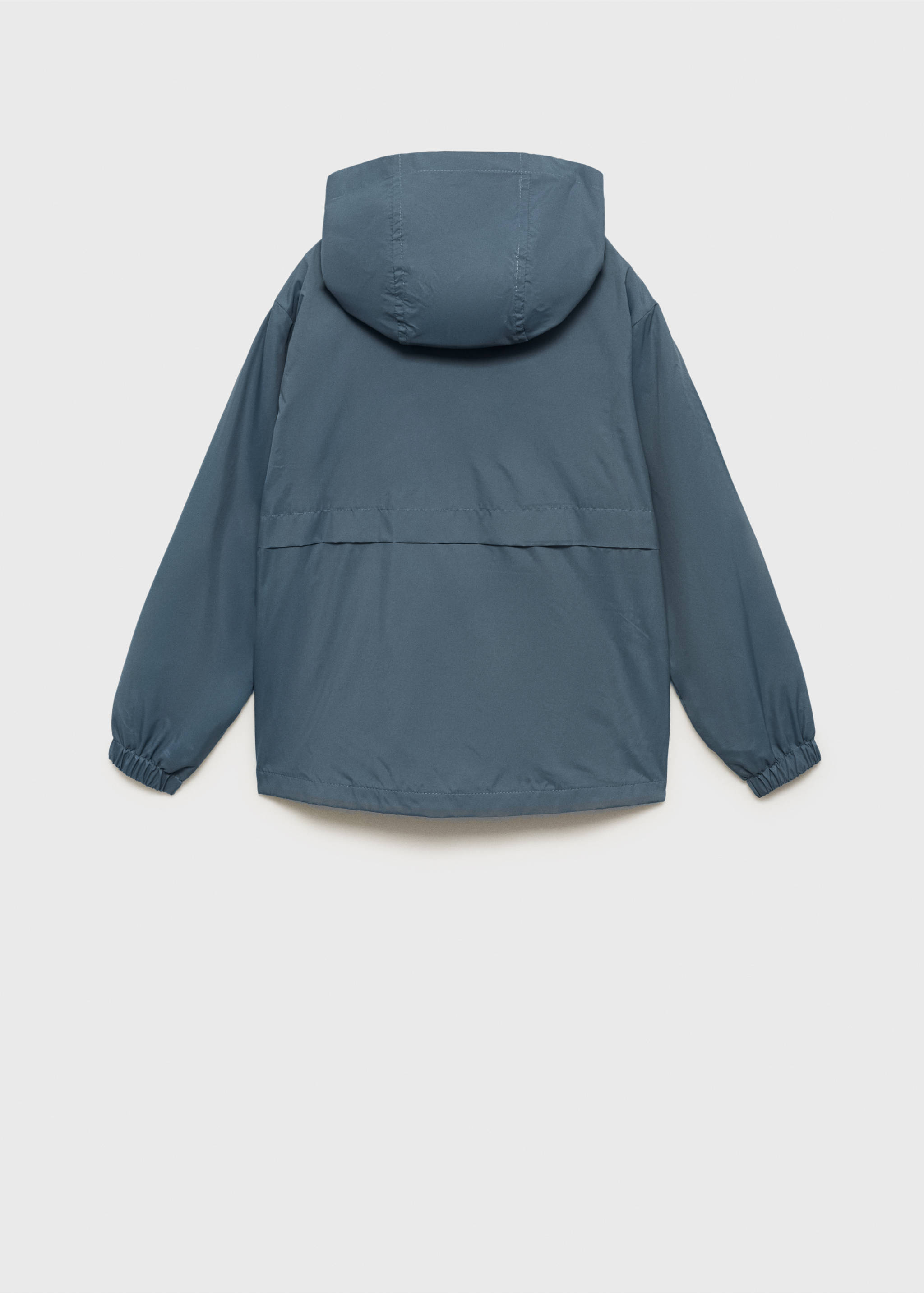 Hooded parka with pocket - Reverse of the article, Blue. Ref: 87028267-00.