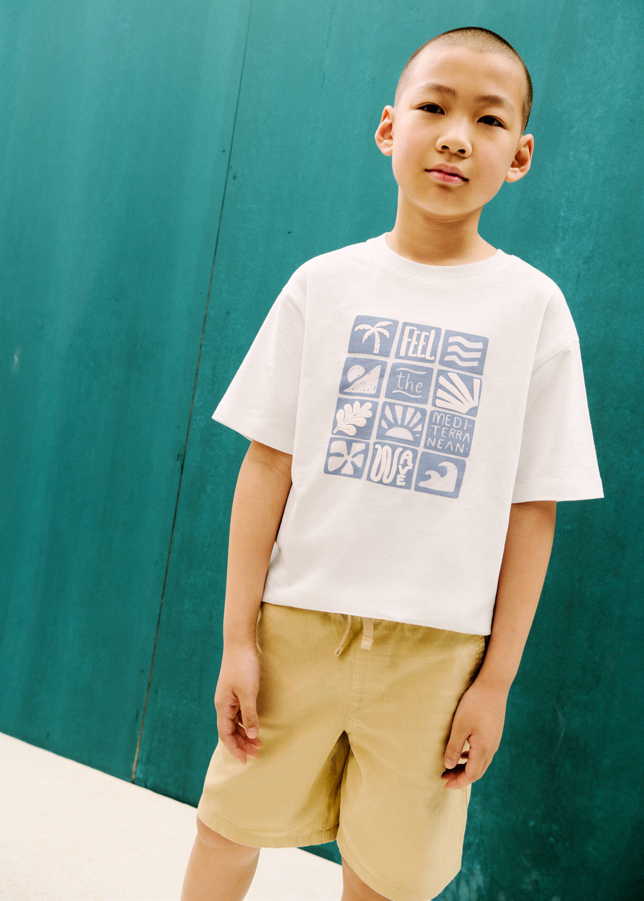 T-shirt estampada surf - Plano médio