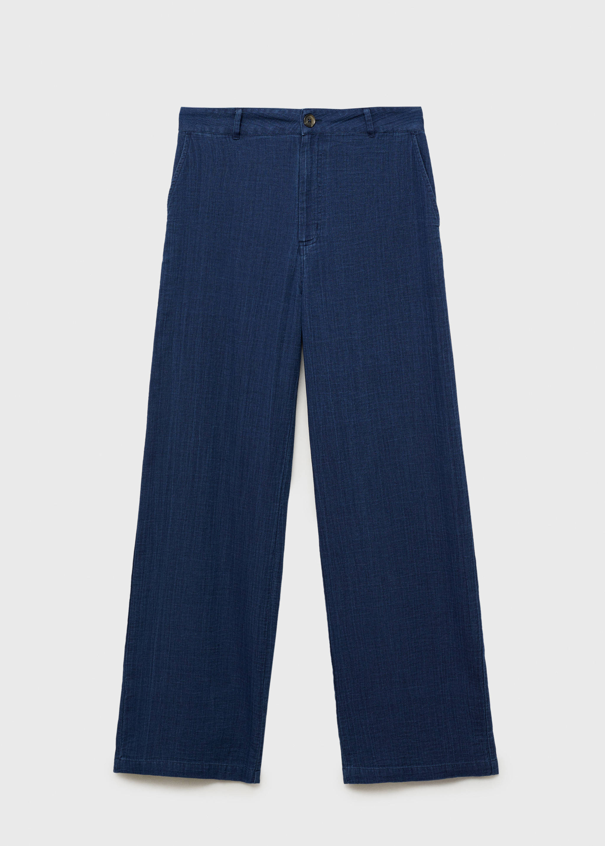 High-waisted denim flowy pants - Article without model