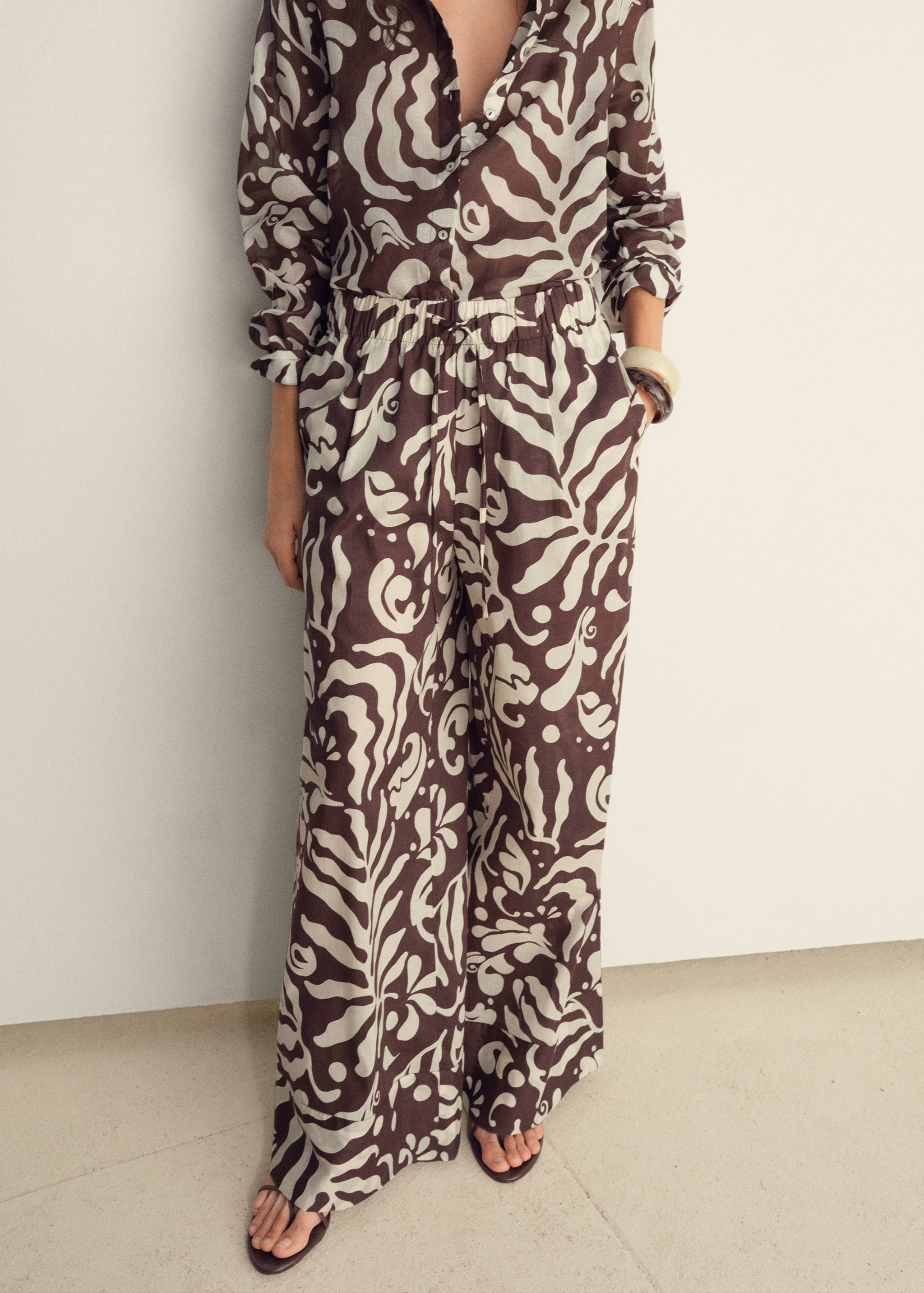 Printed cotton trousers - Medium plane