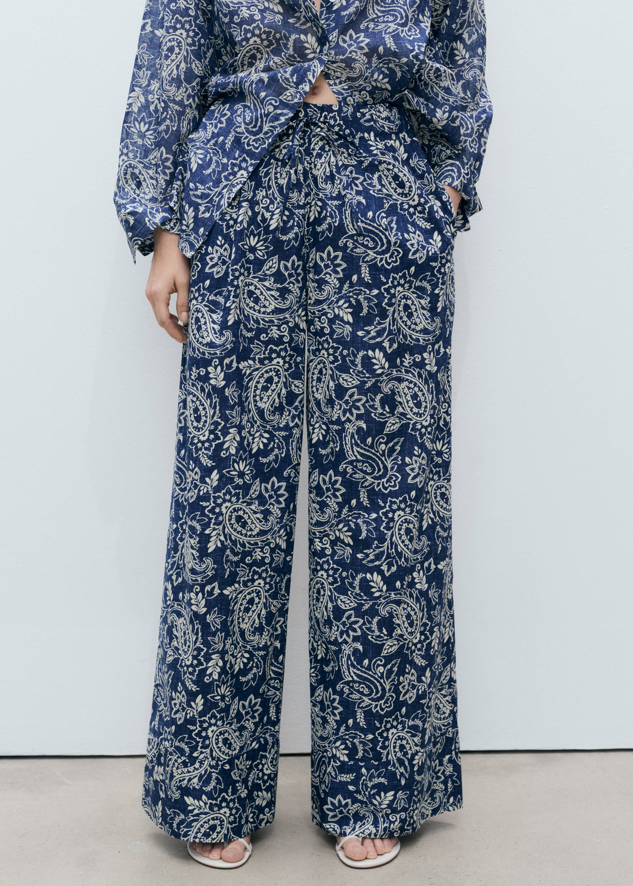 Printed cotton trousers - Medium plane