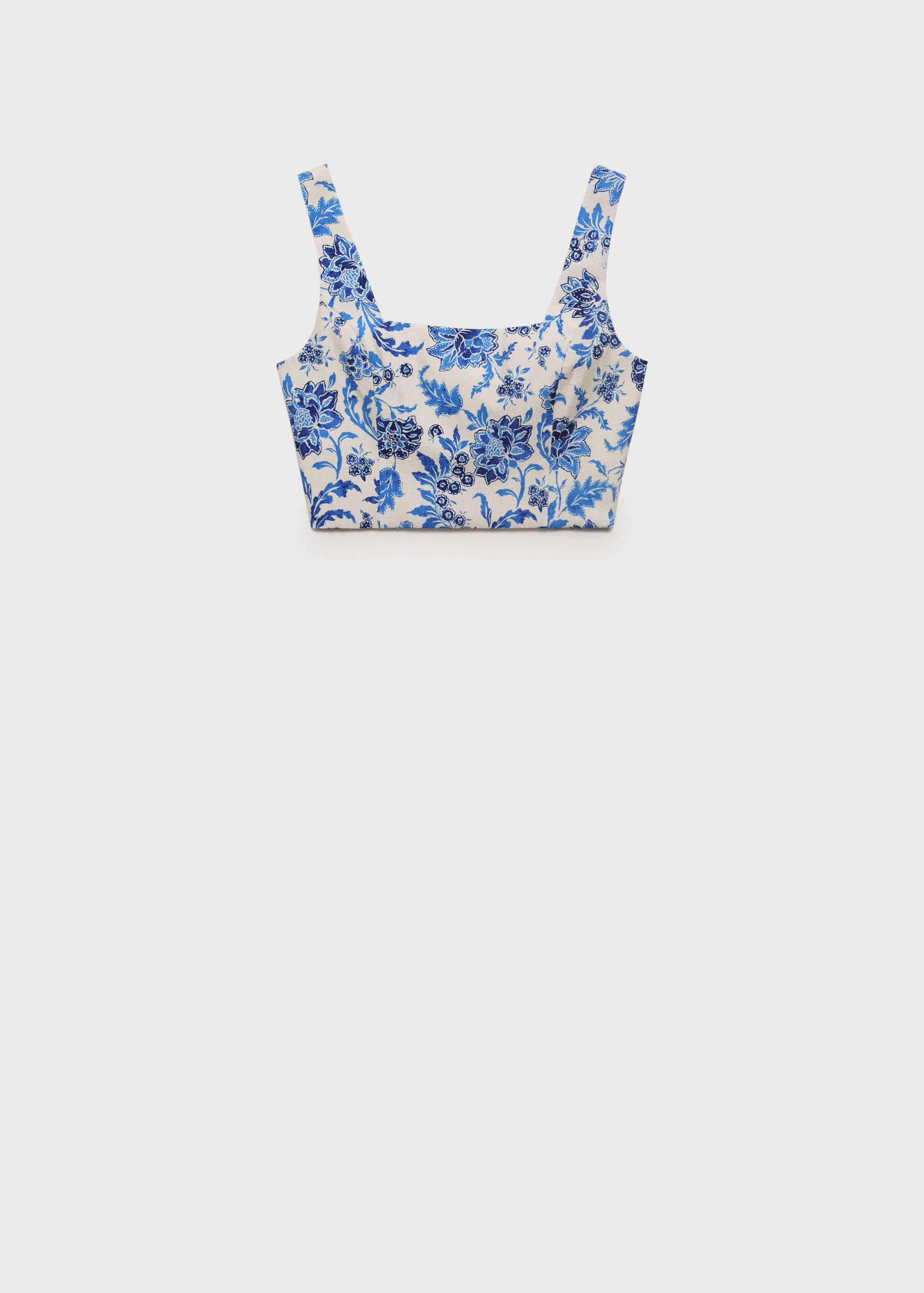 Floral crop top with low neckline - Article without model