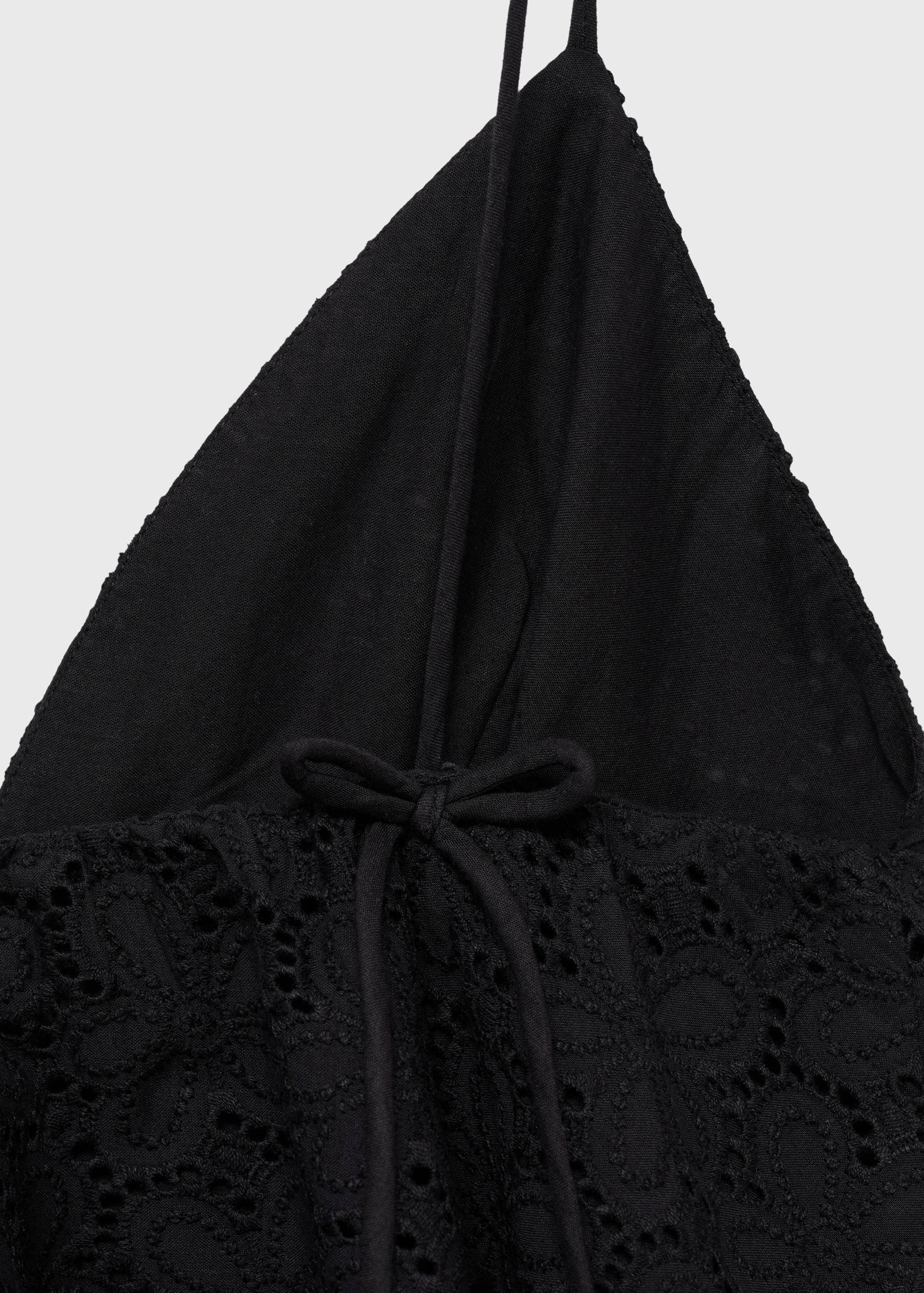 V领刺绣上衣 - null