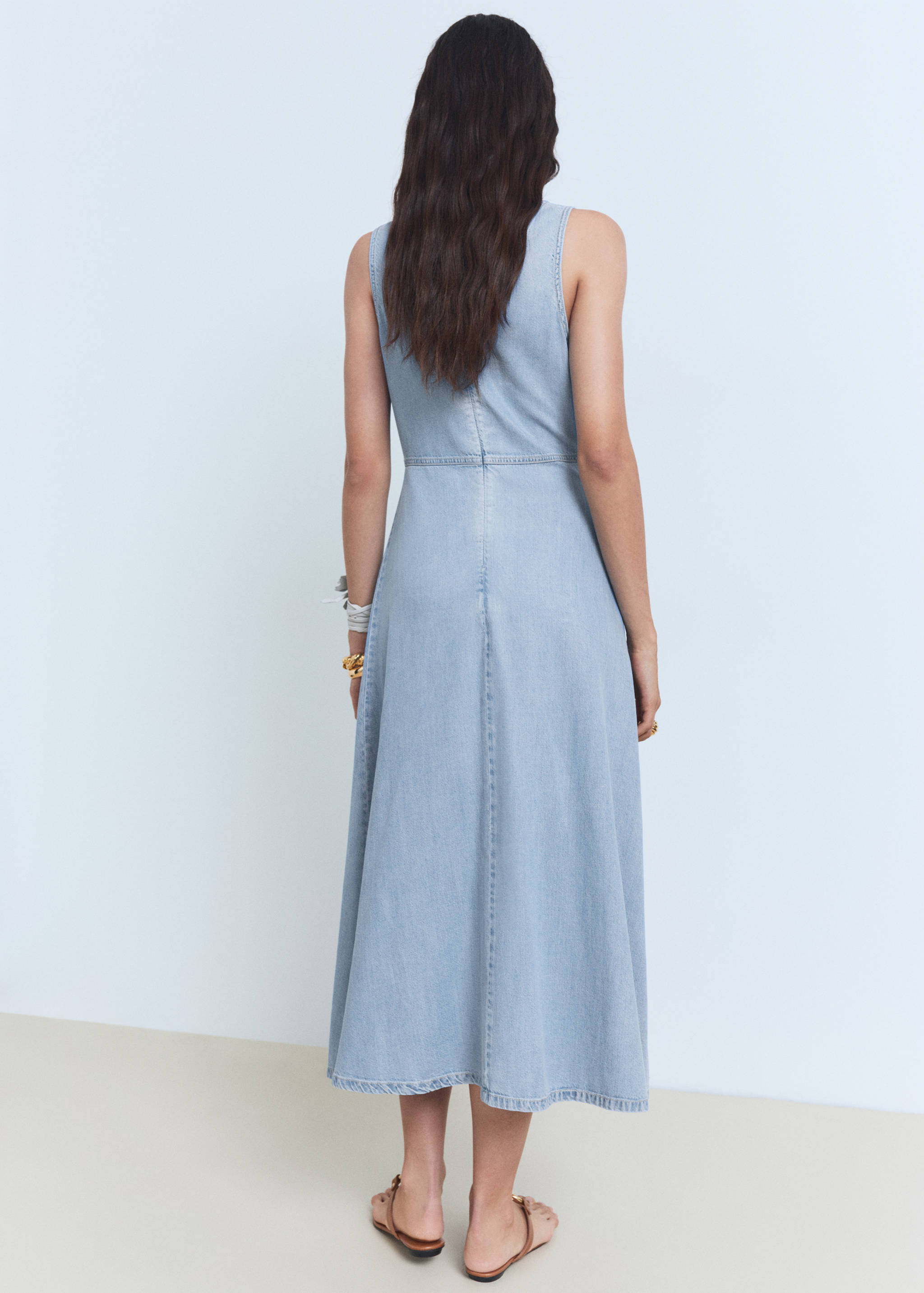 Lyocell V-neck midi-dress - Reverse of the article