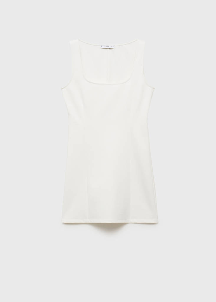 Strappy dress with pleat detail — Off White