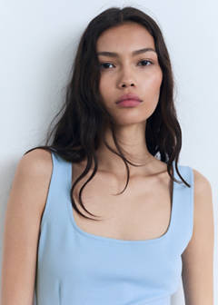 Strappy dress with pleat detail — Sky Blue 4