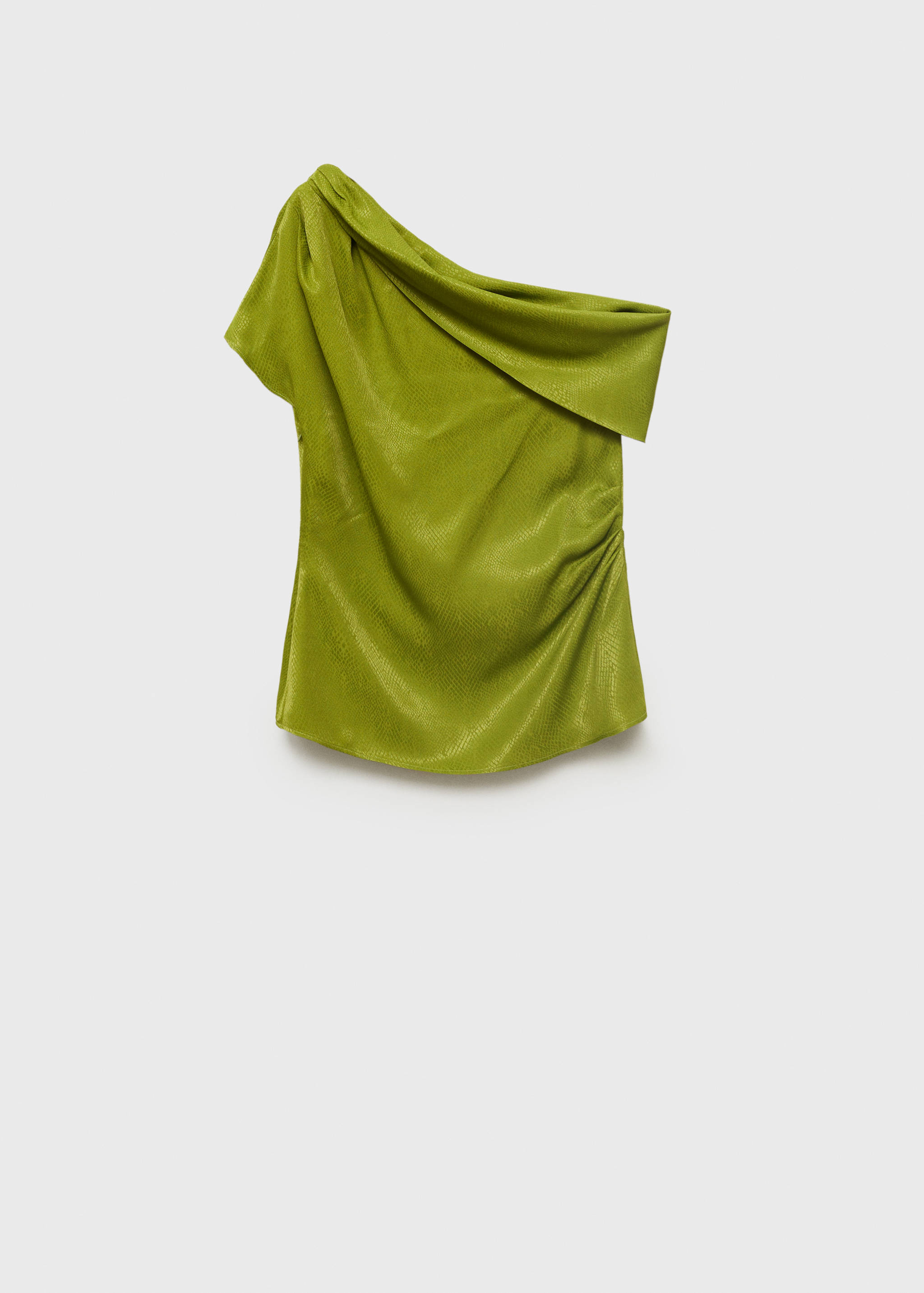 Satin blouse with asymmetrical neck - Article without model
