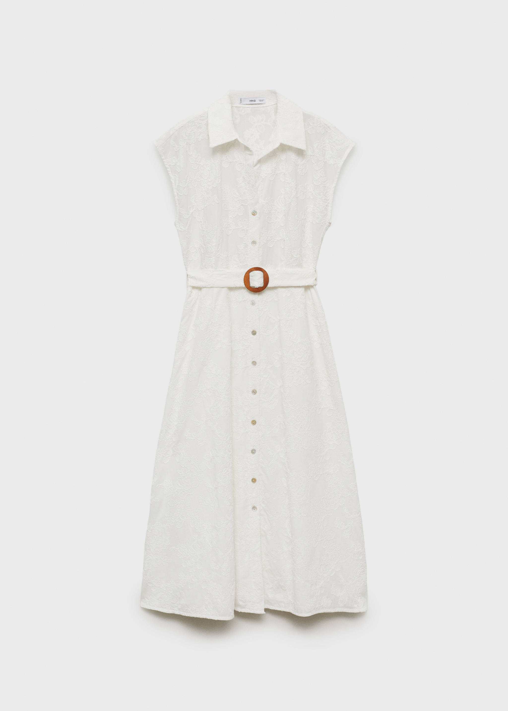 Embroidered shirt dress with belt - Article without model