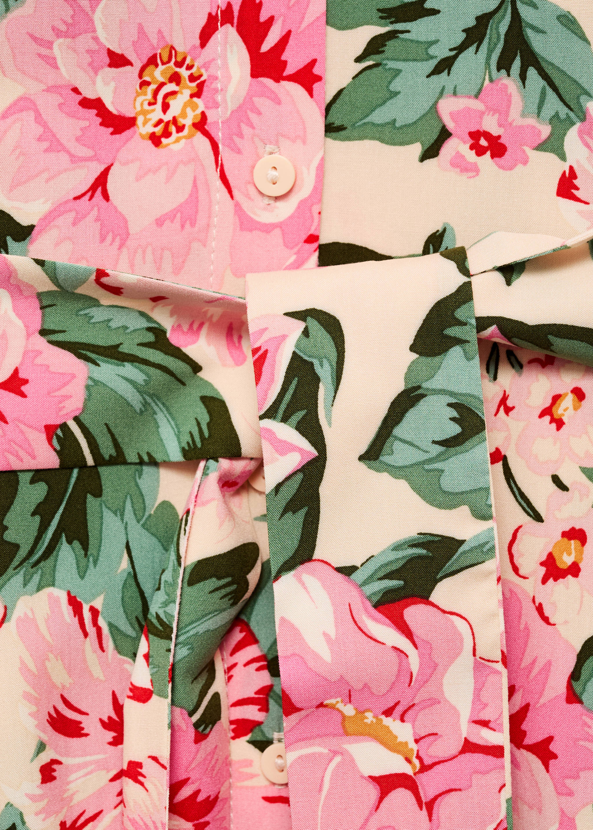 Printed shirt dress with belt - Details of the article 0