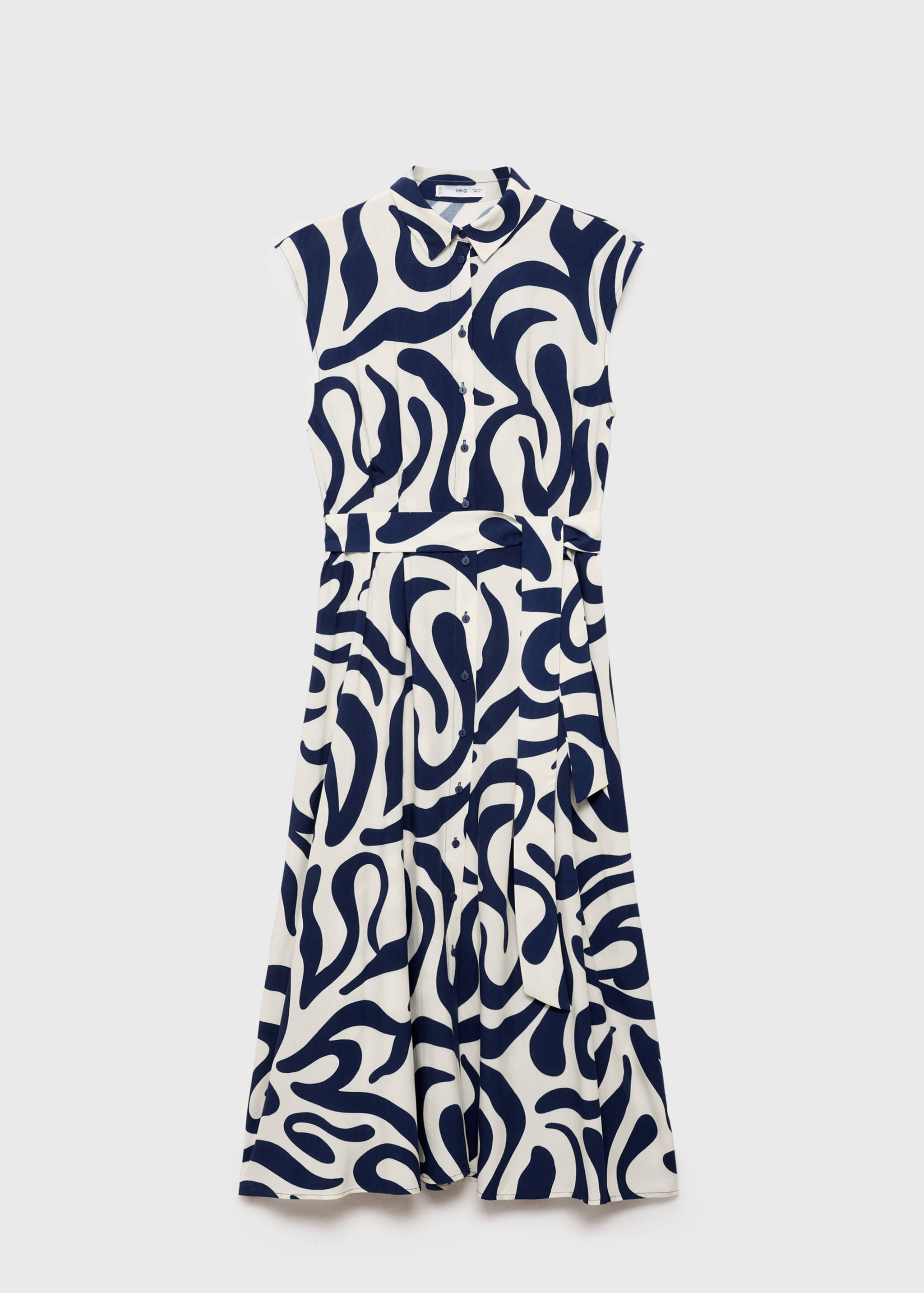 Robe chemisier imprimée avec ceinture - Article sans modèle