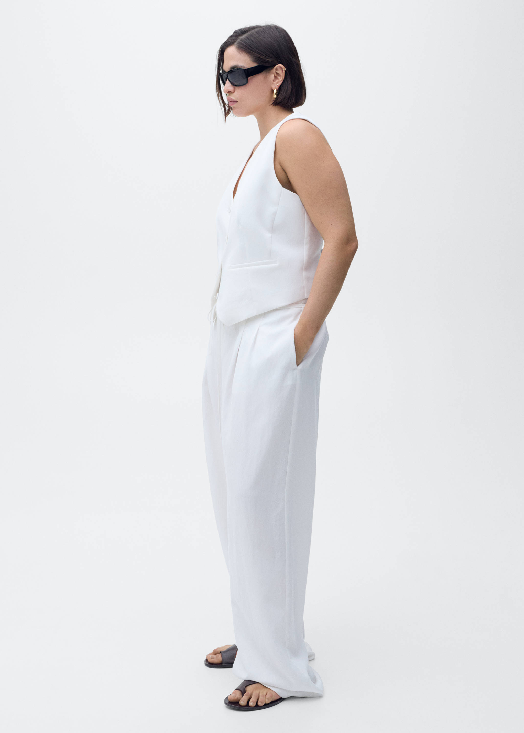 Lyocell suit trousers with bow belt - Details of the article 3