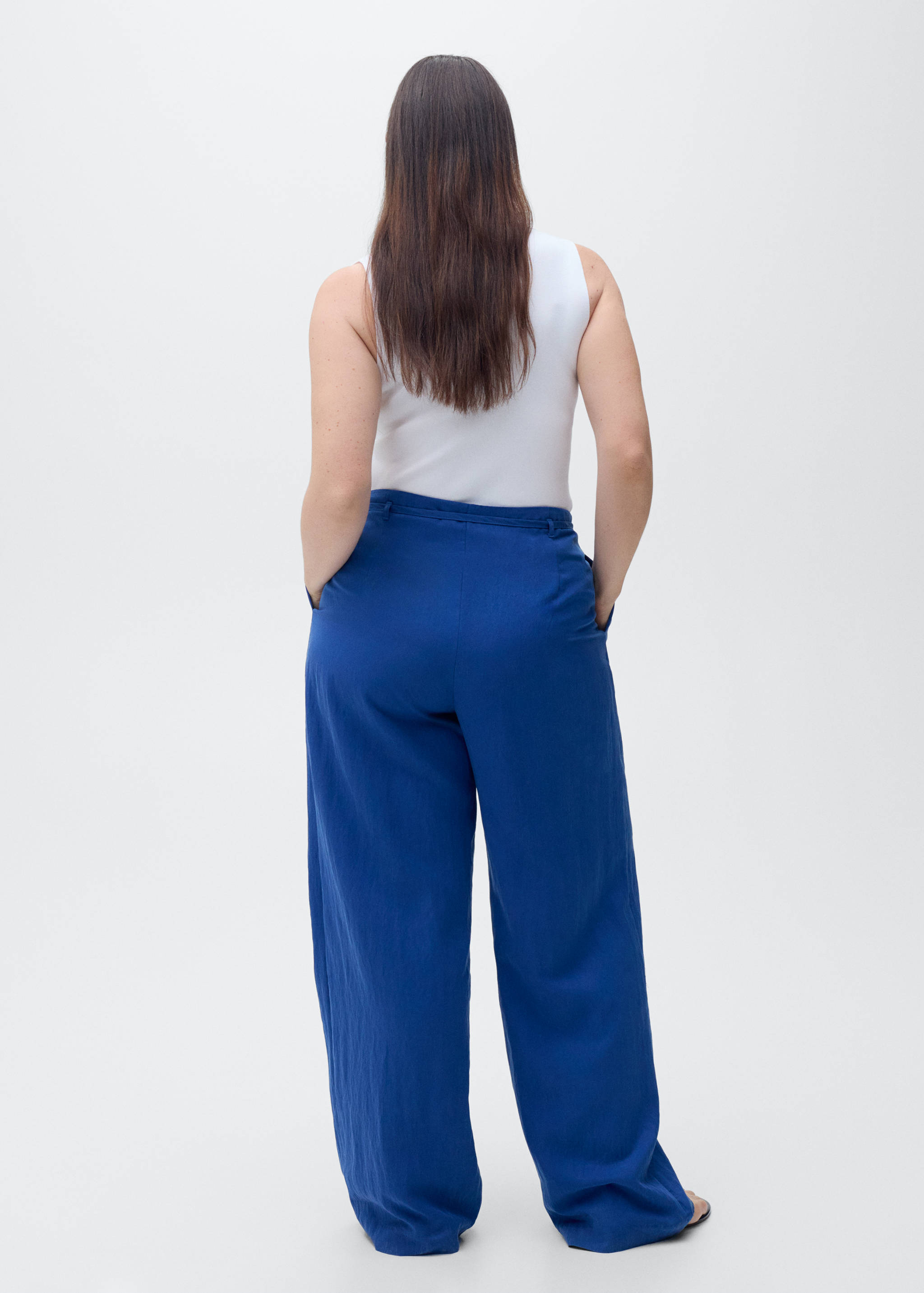 Lyocell suit trousers with bow belt - Details of the article 4