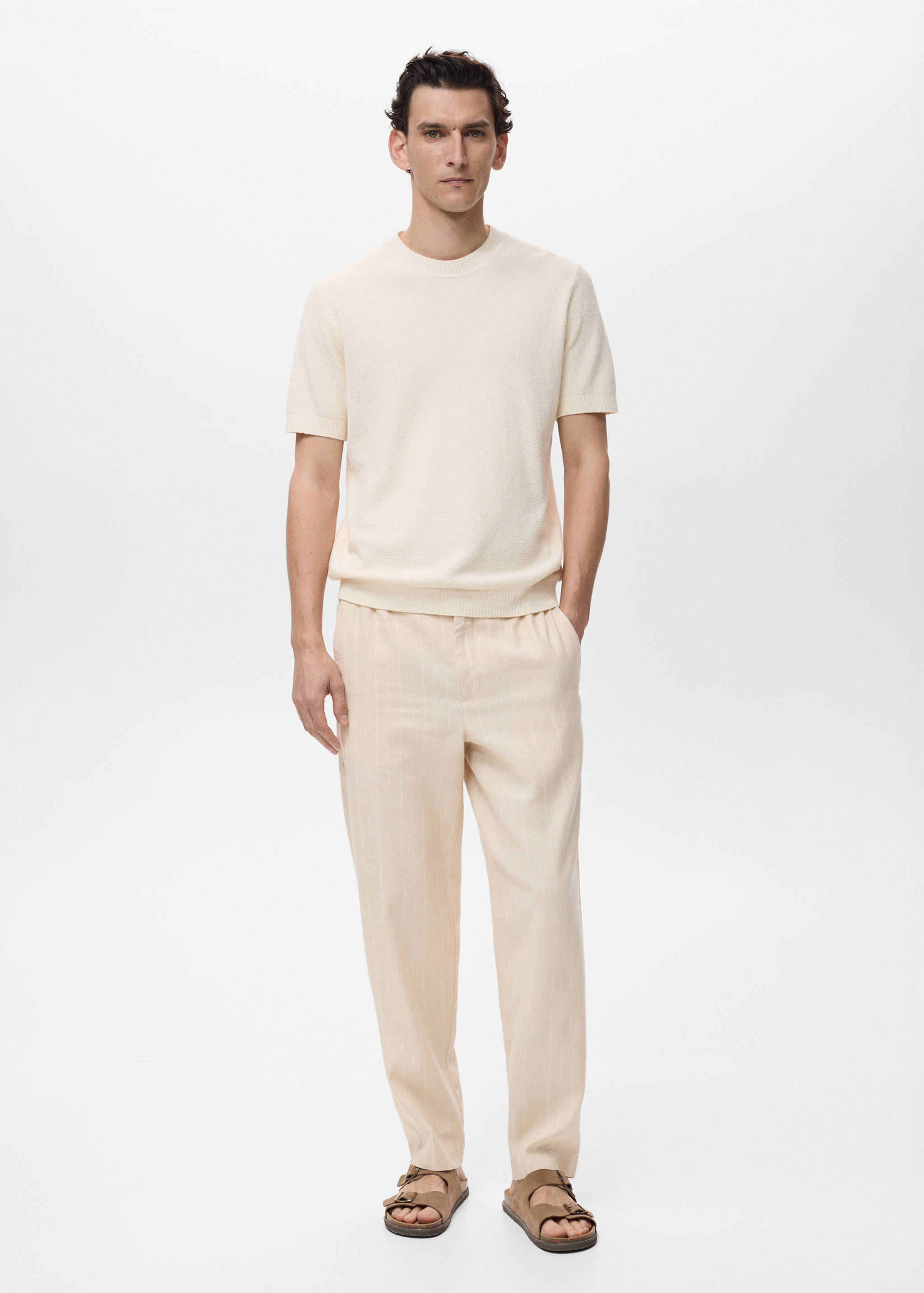 Pantalón lino raya diplomática - Plano general