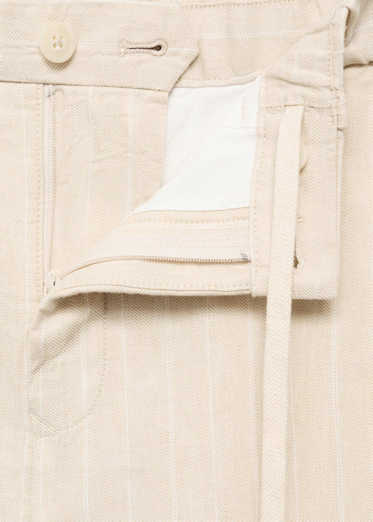 Pinstripe linen trousers — Beige