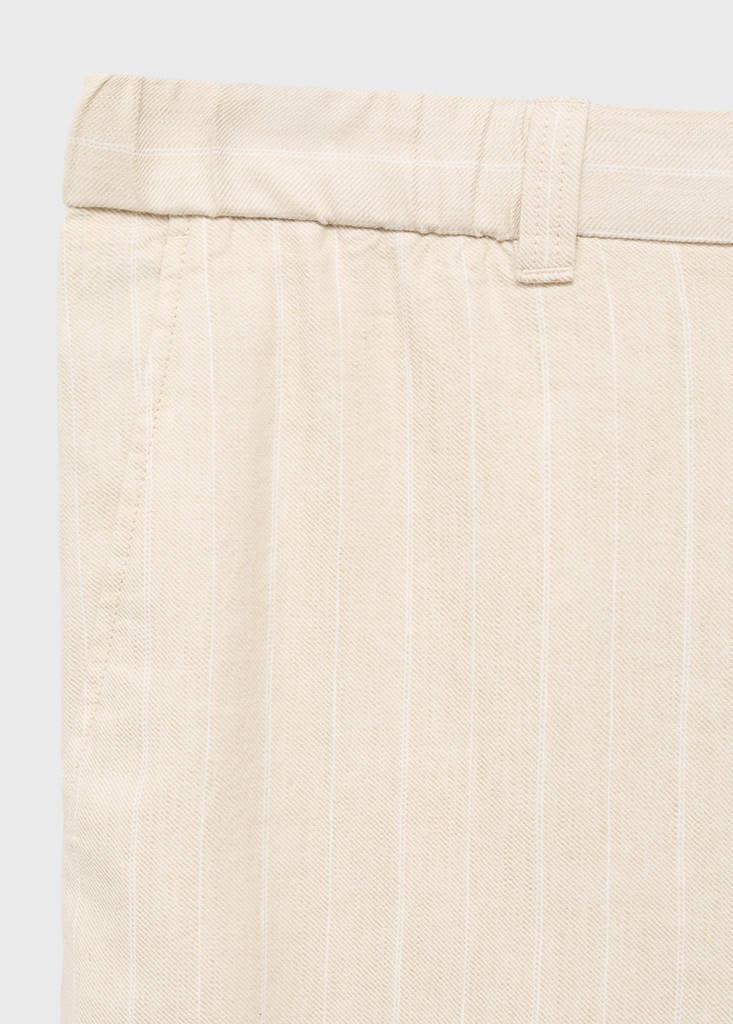 Pinstripe linen trousers — Beige