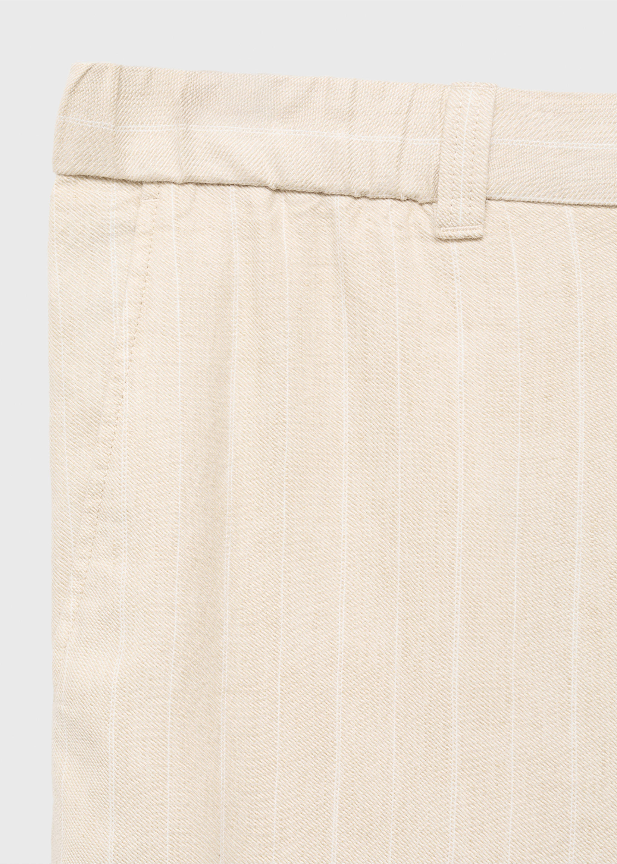 Pinstripe linen trousers - Details of the article 0, Beige. Ref: 87029205-00.