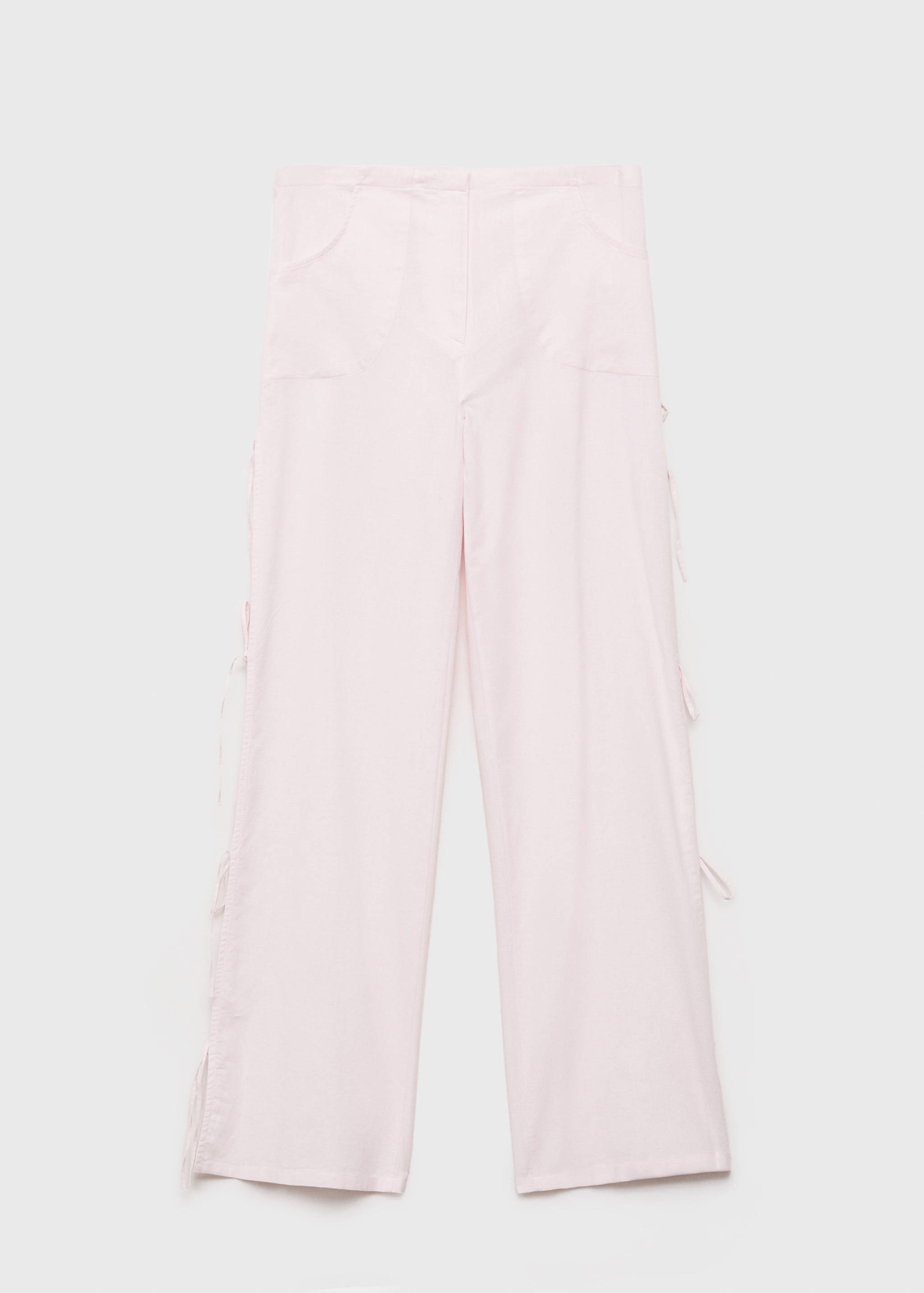 Παντελόνι σε ίσια γραμμή με ανοίγματα και δεσίματα - Προϊόν χωρίς μοντέλο