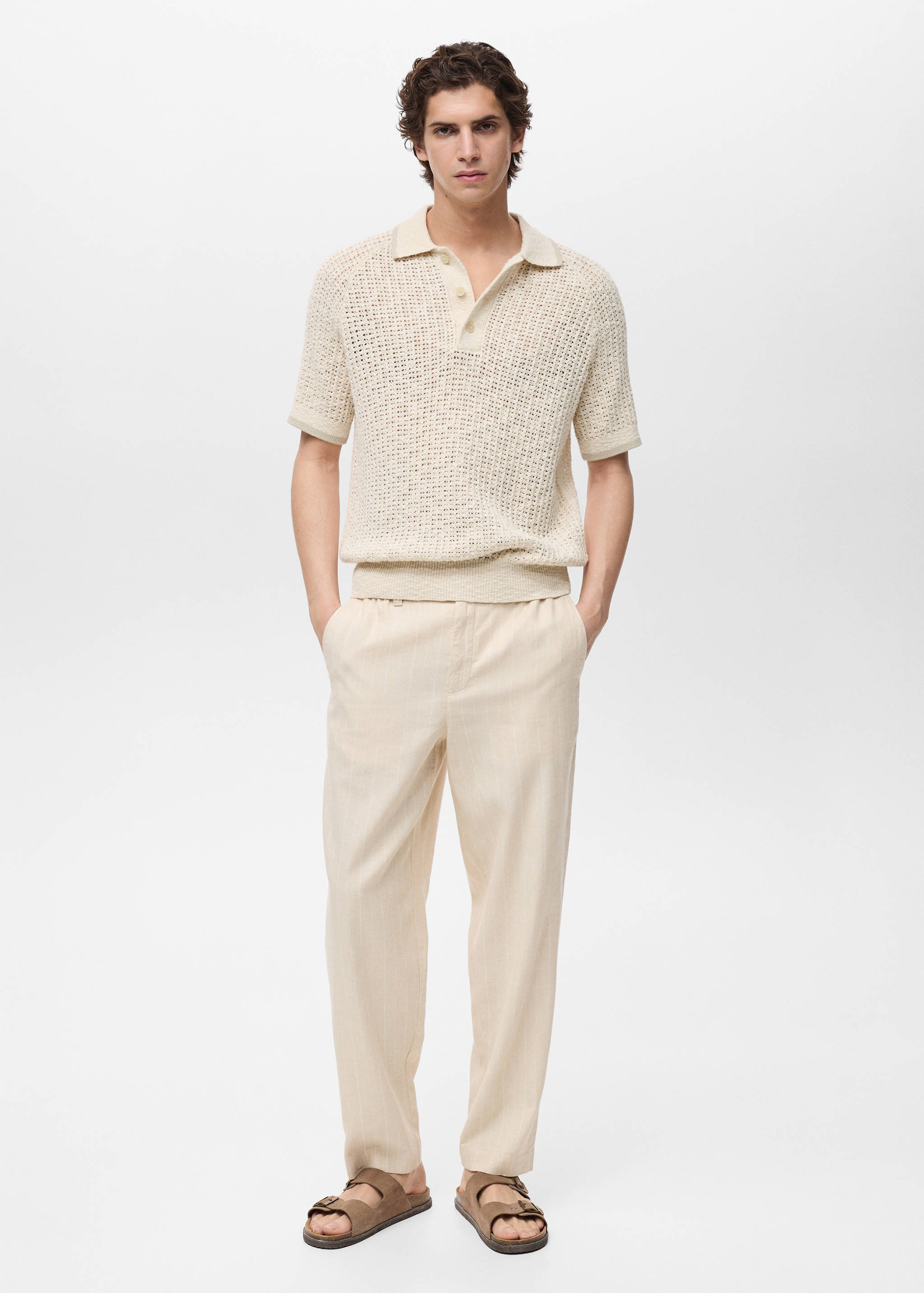 网眼针织棉质Polo衫 - null