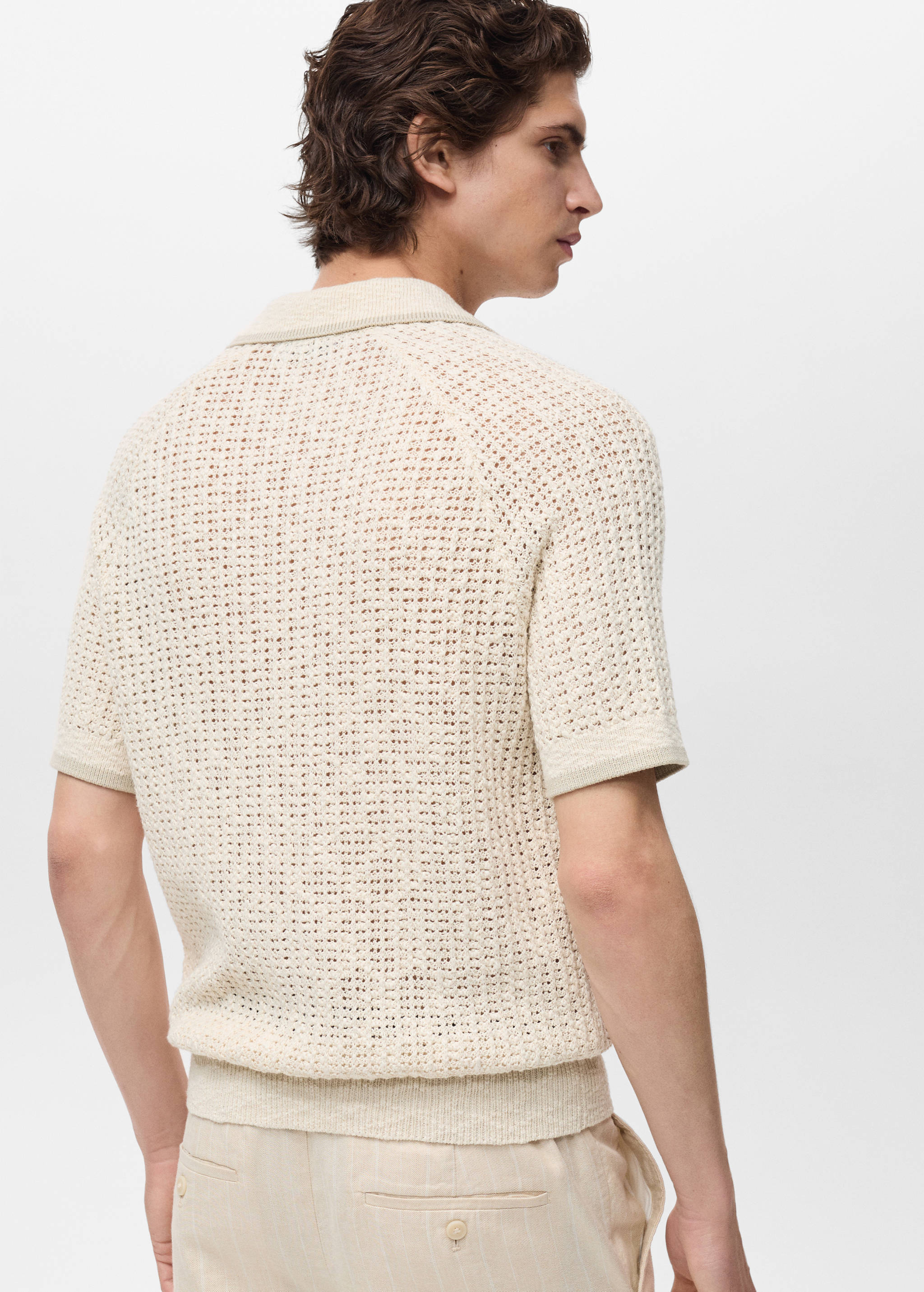 网眼针织棉质Polo衫 - null