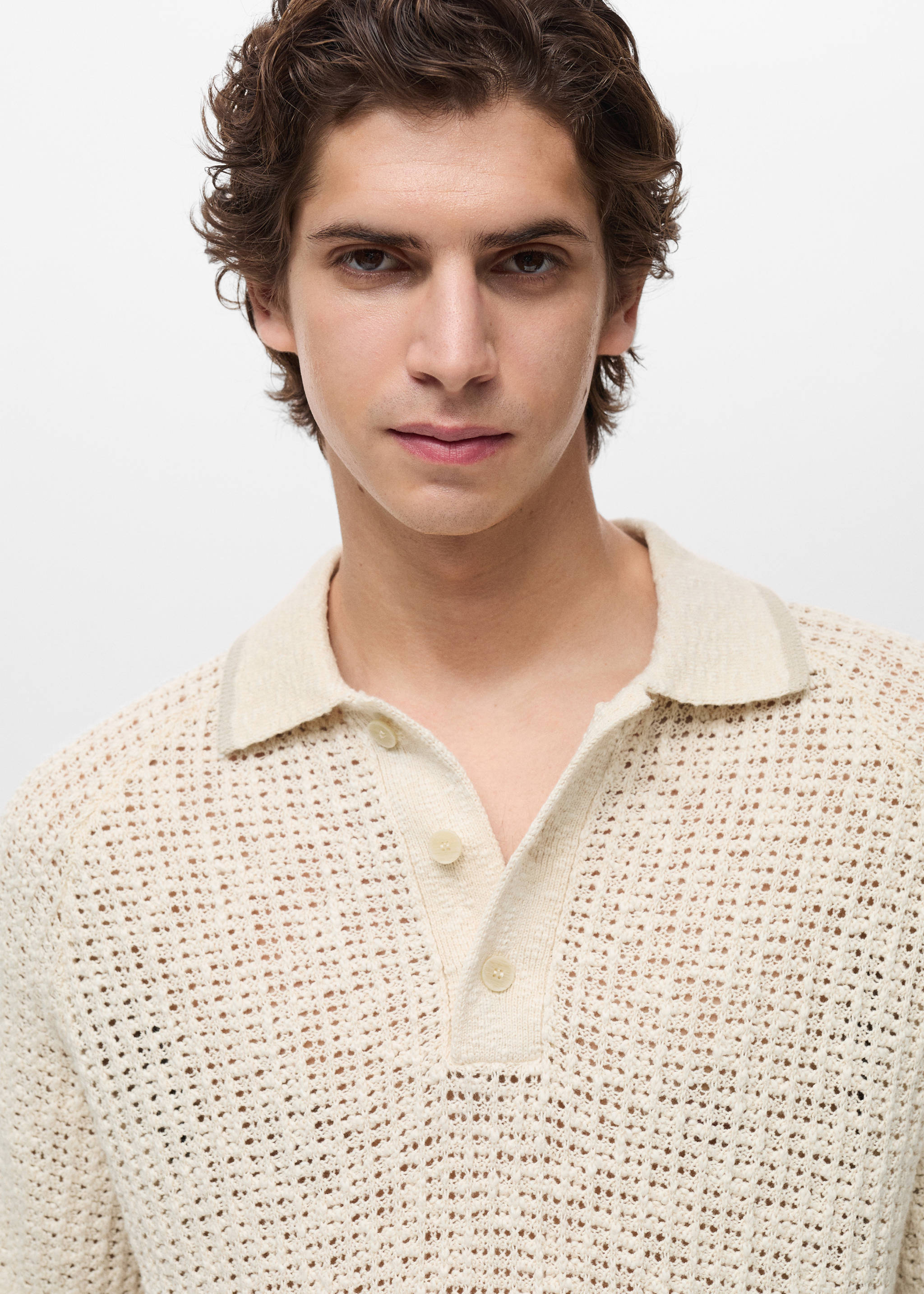 网眼针织棉质Polo衫 - null