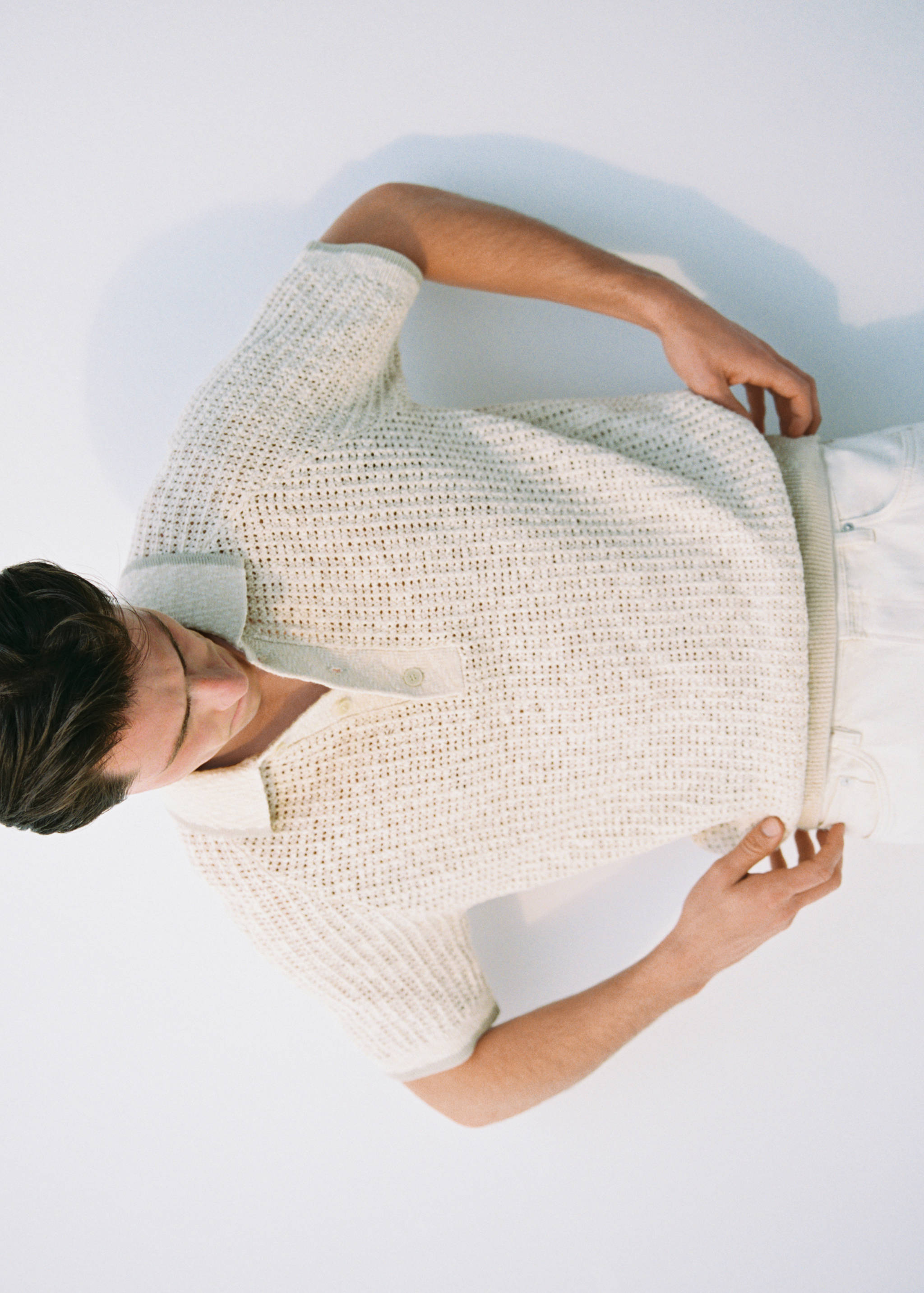 网眼针织棉质Polo衫 - null