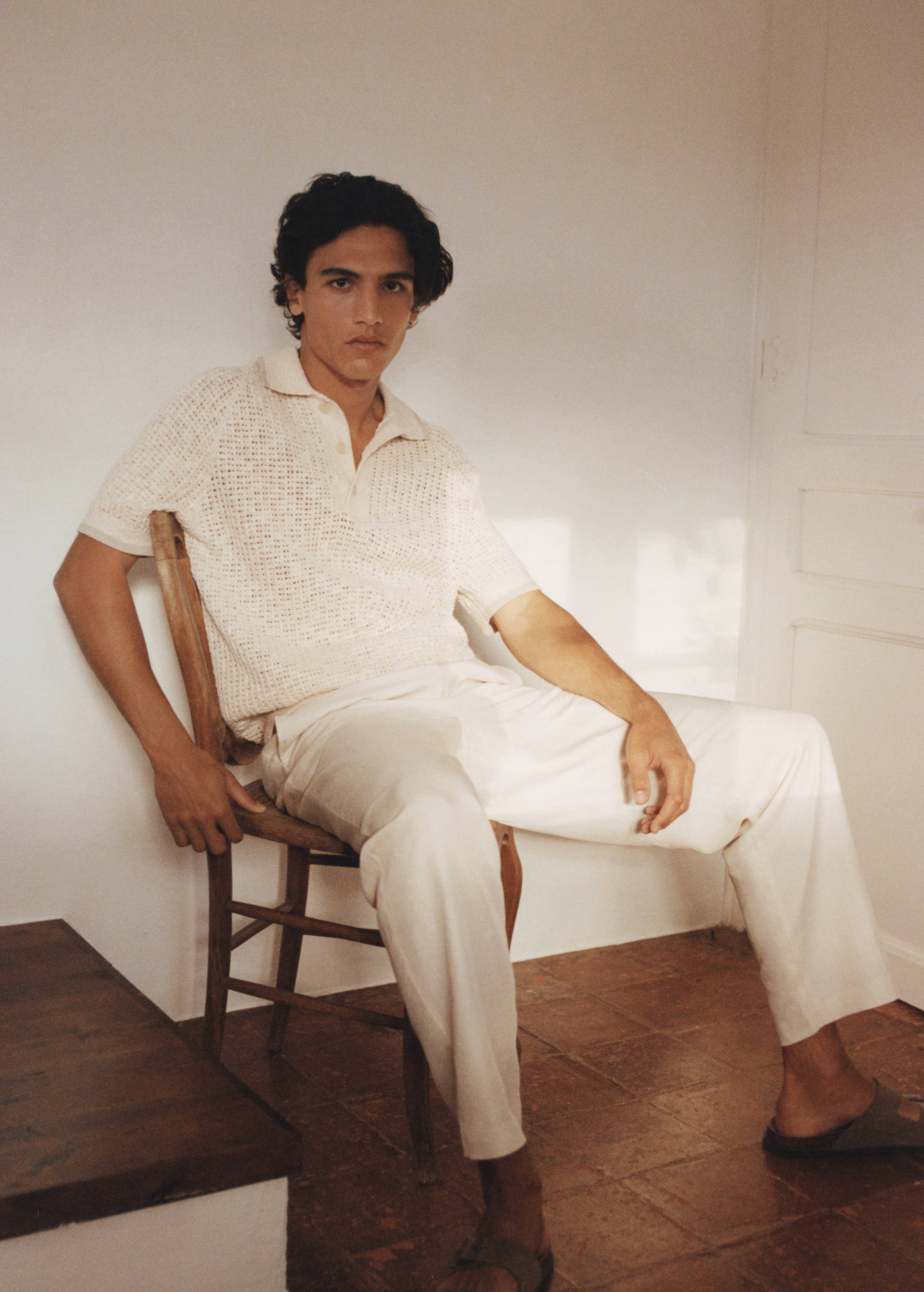 网眼针织棉质Polo衫 - null