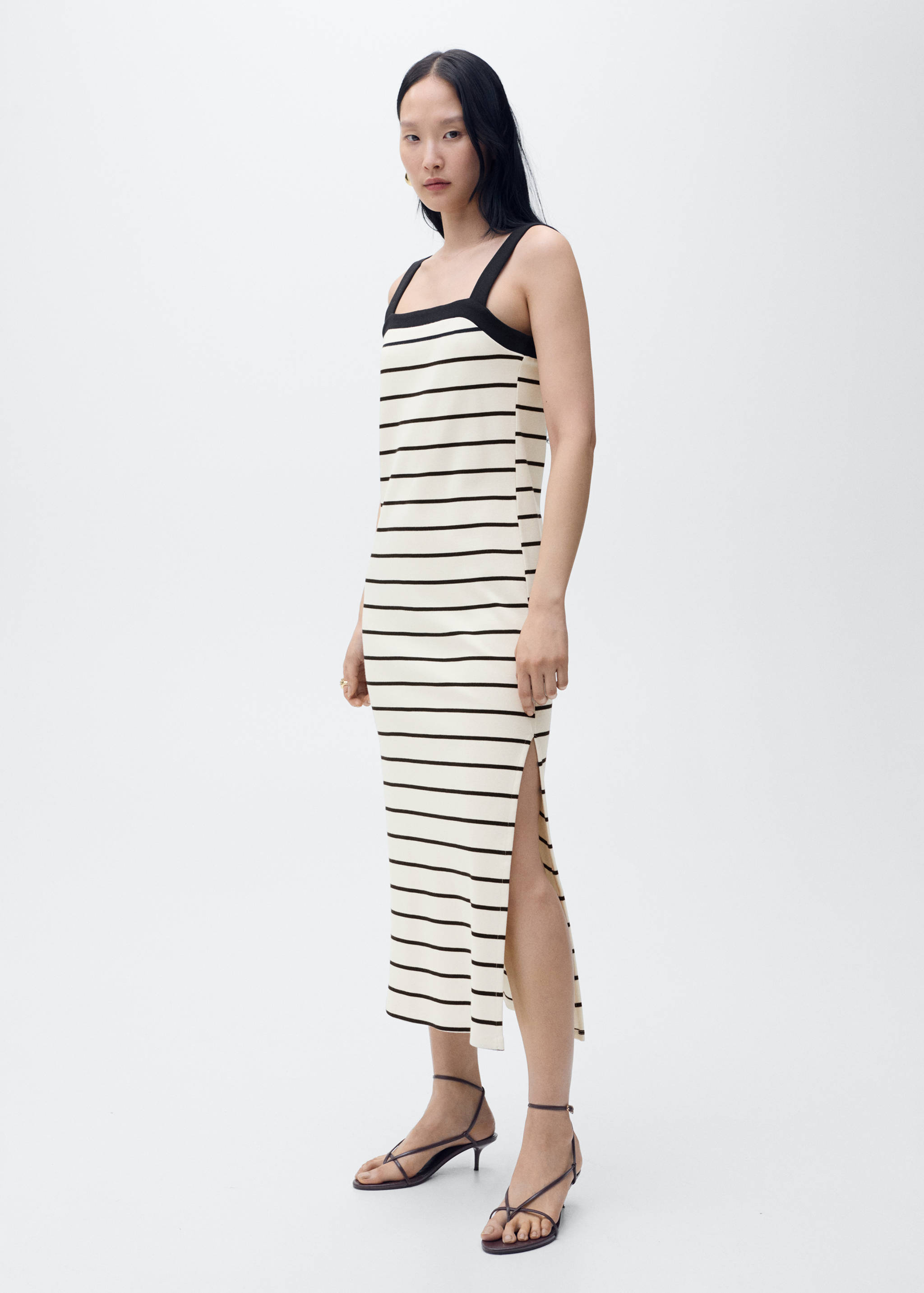 Striped midi dress - General plane