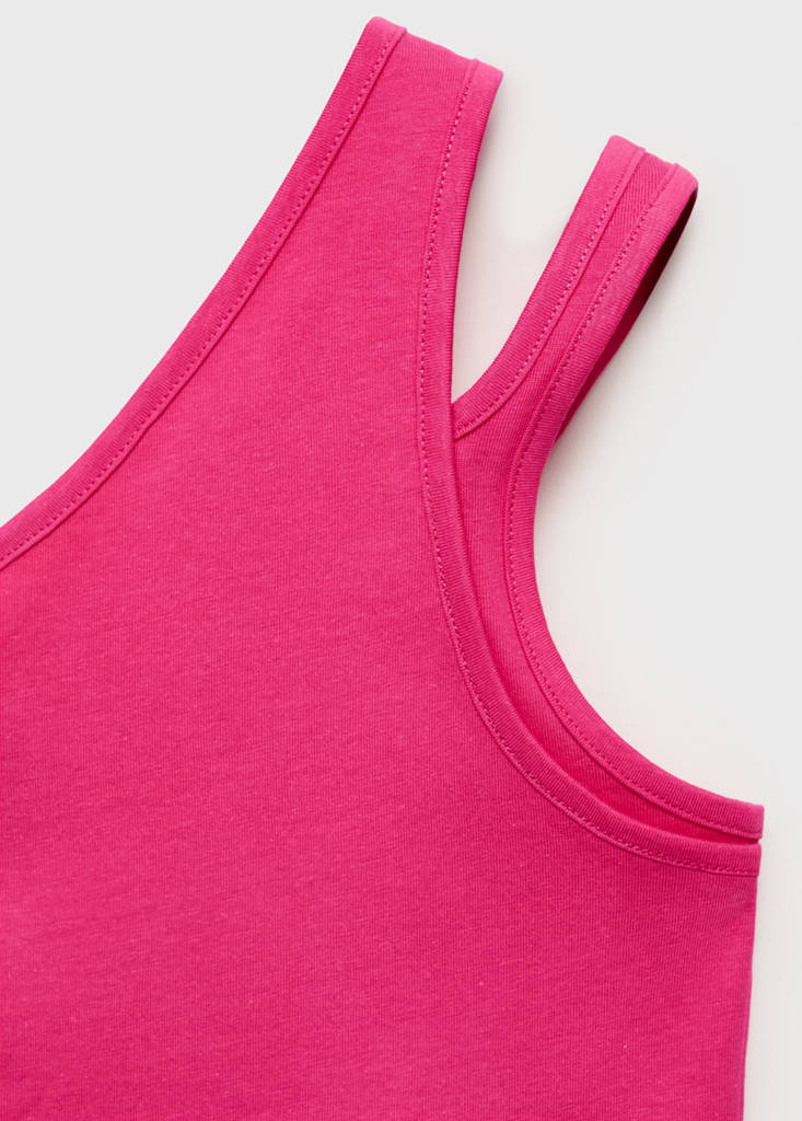 Plain asymmetrical top — Fuchsia