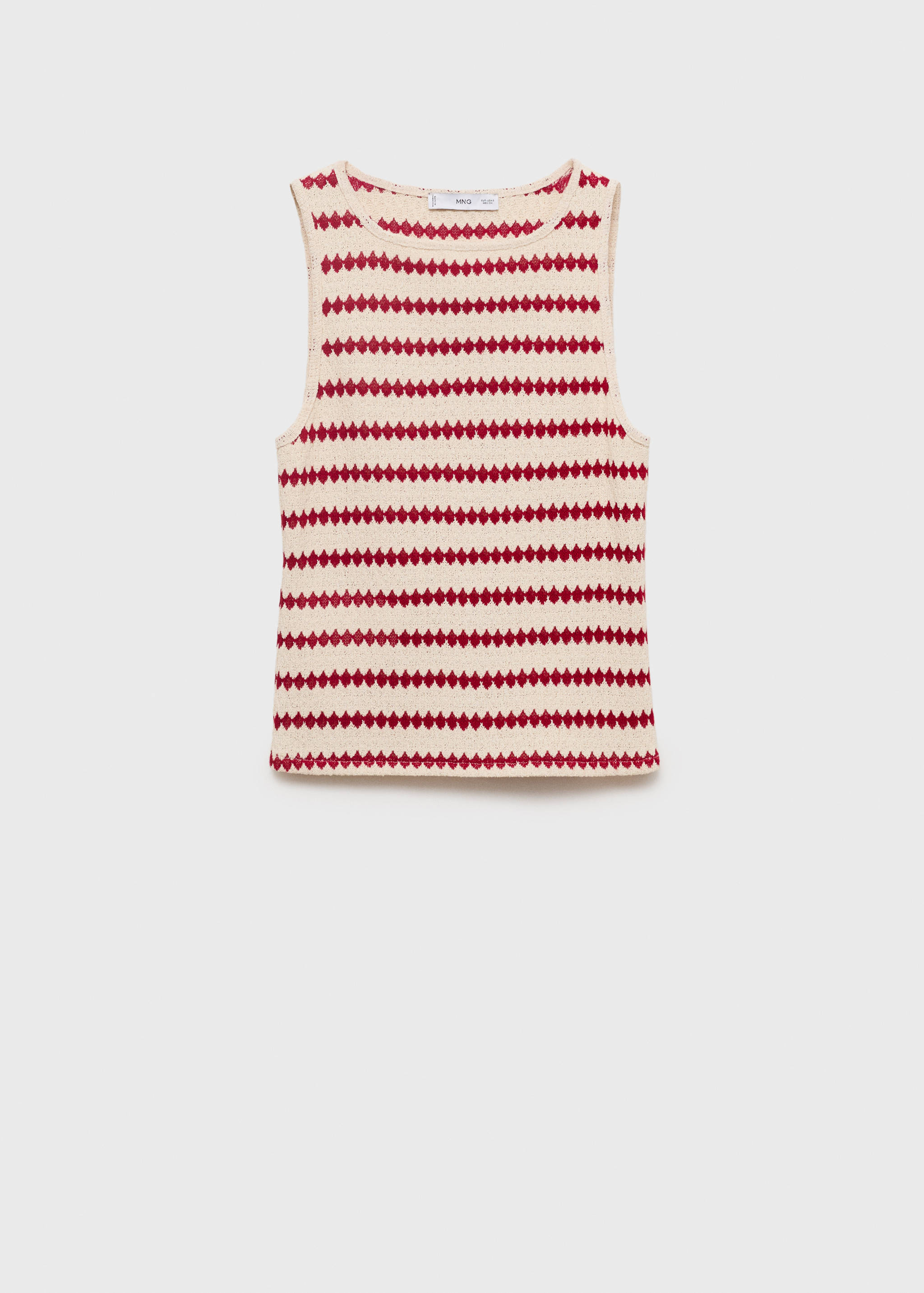 Knitted top with geometric print - Article without model