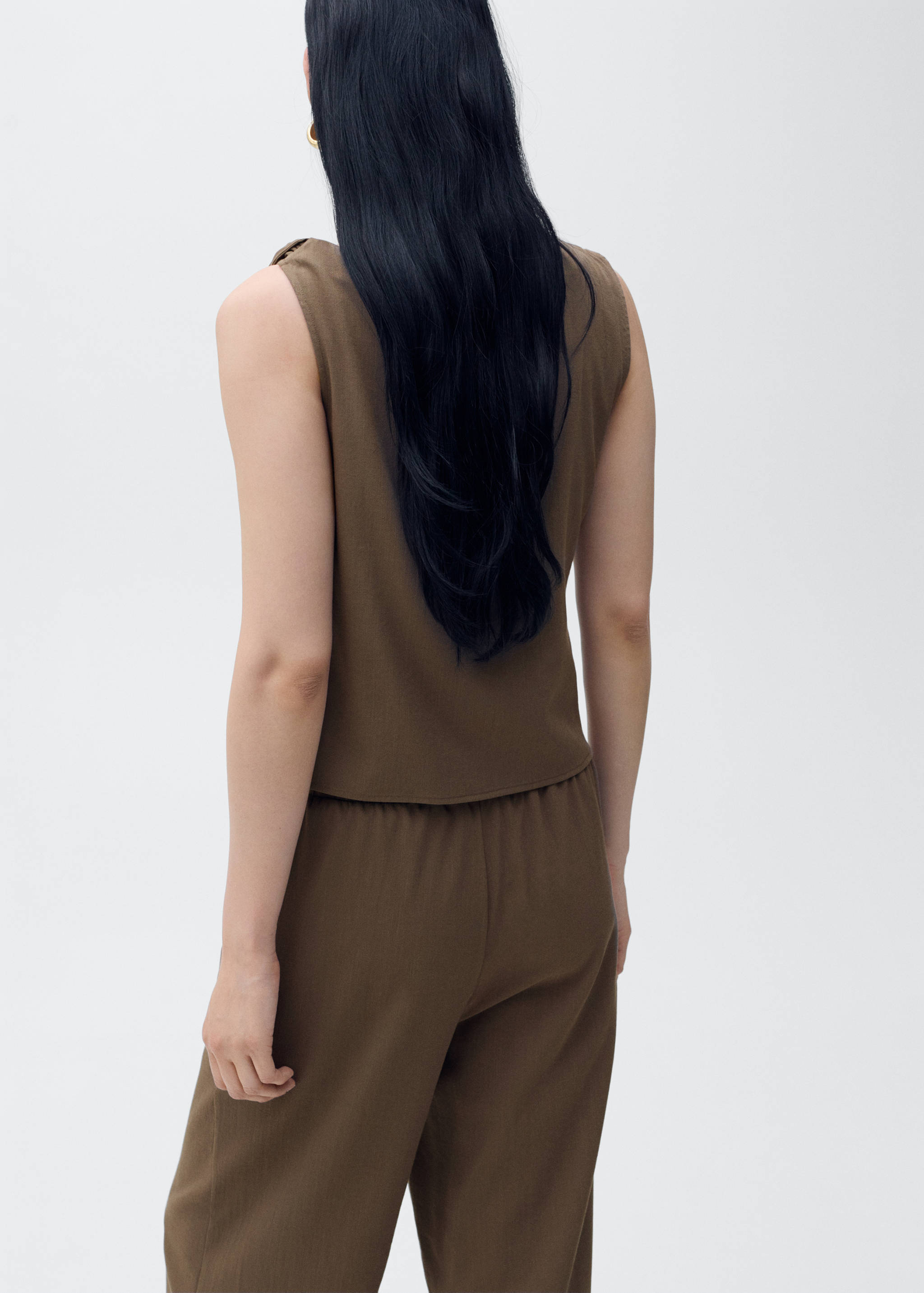 Top asimétrico tirante drapeado - Reverso del artículo