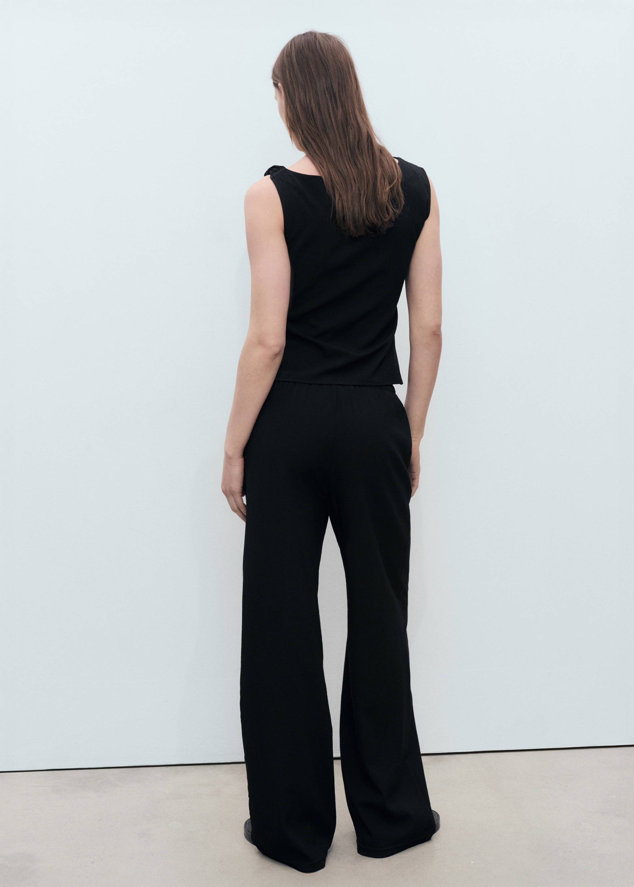 Asymmetrical draped top with straps - Reverse of the article