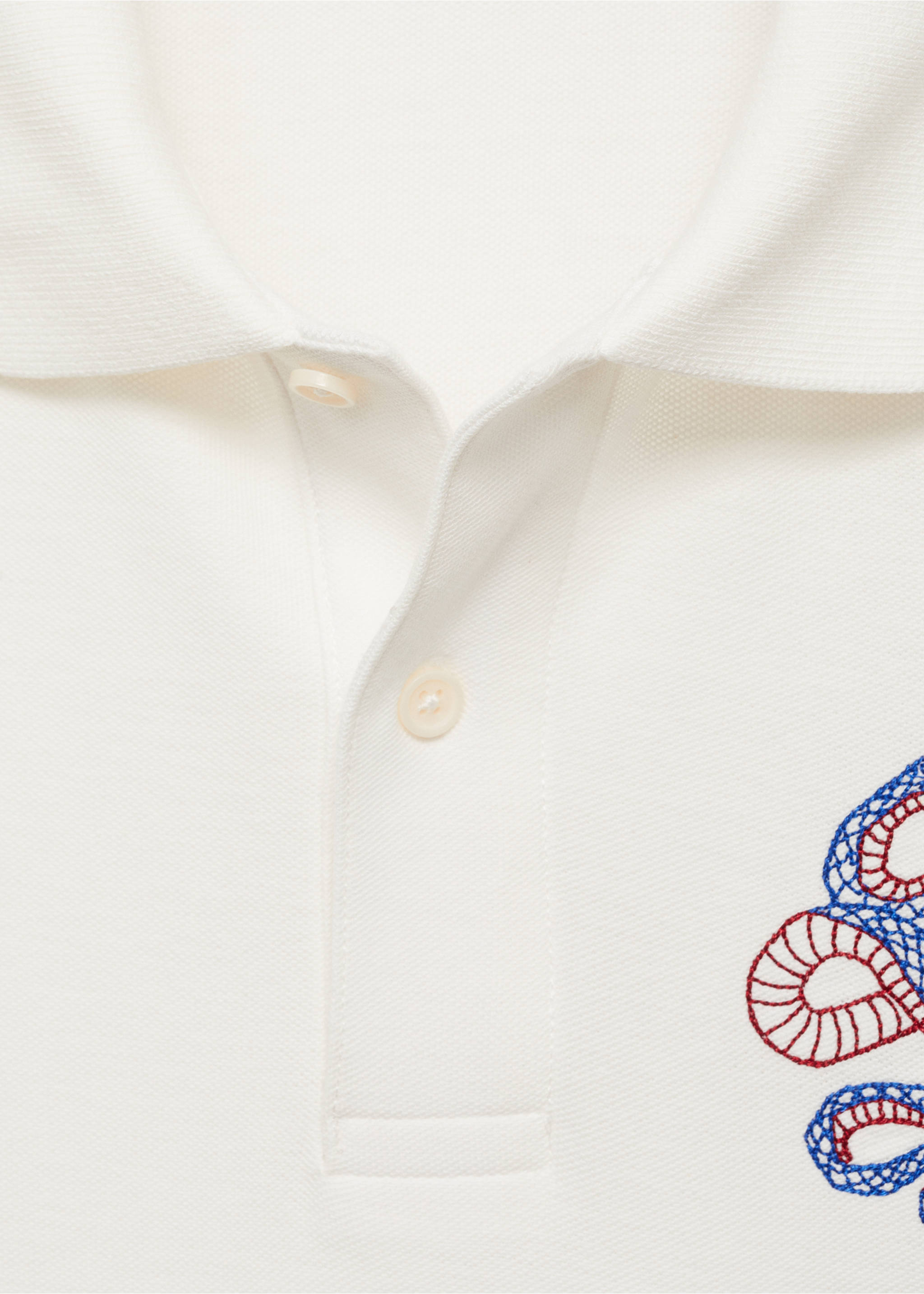 Polo 100% algodón bordado gráfico pecho - Detalle del artículo 0, Blanco. Ref: 87030251-00.