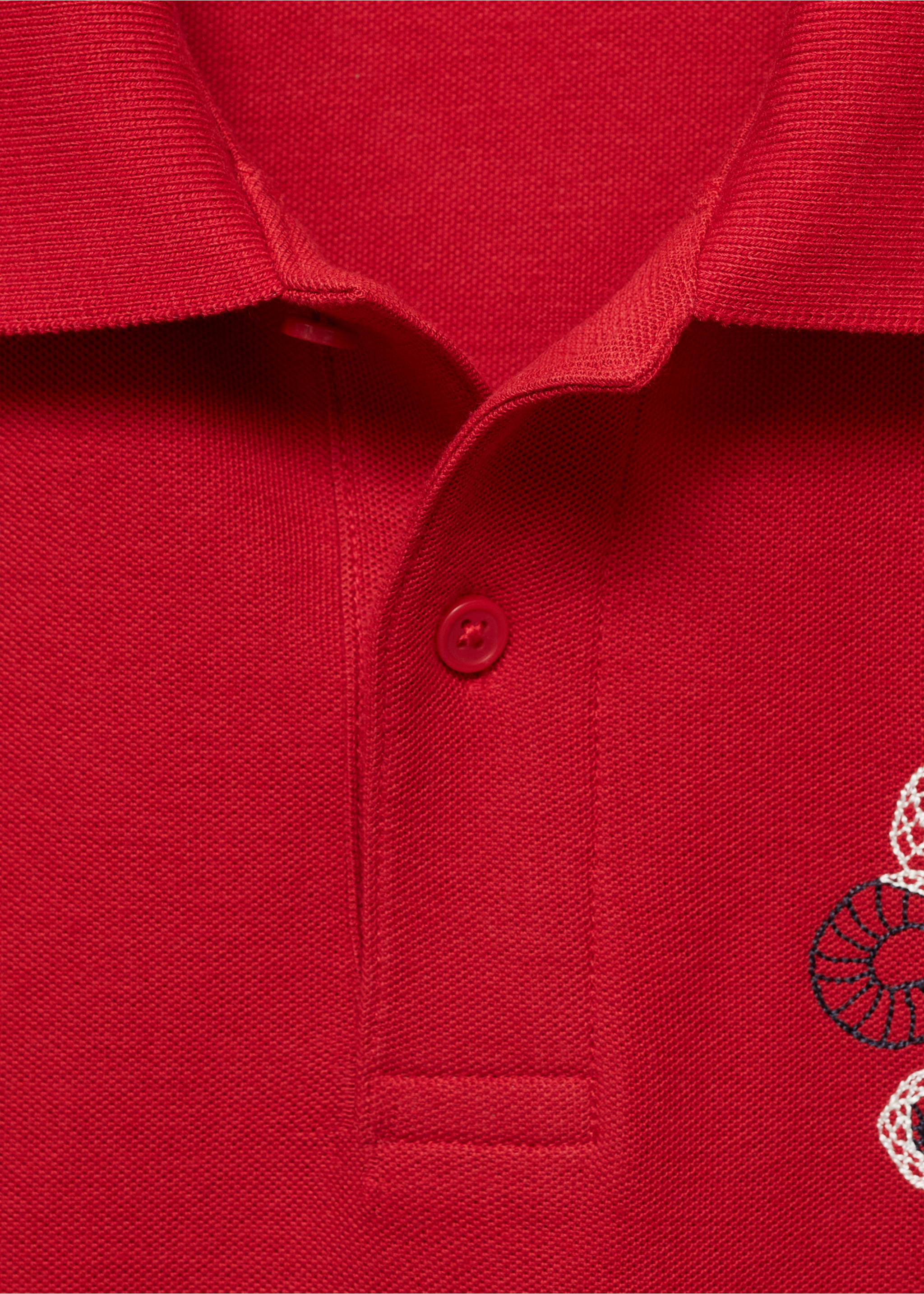 Polo 100% algodón bordado gráfico pecho - Detalle del artículo 8, Rojo. Ref: 87030251-00.