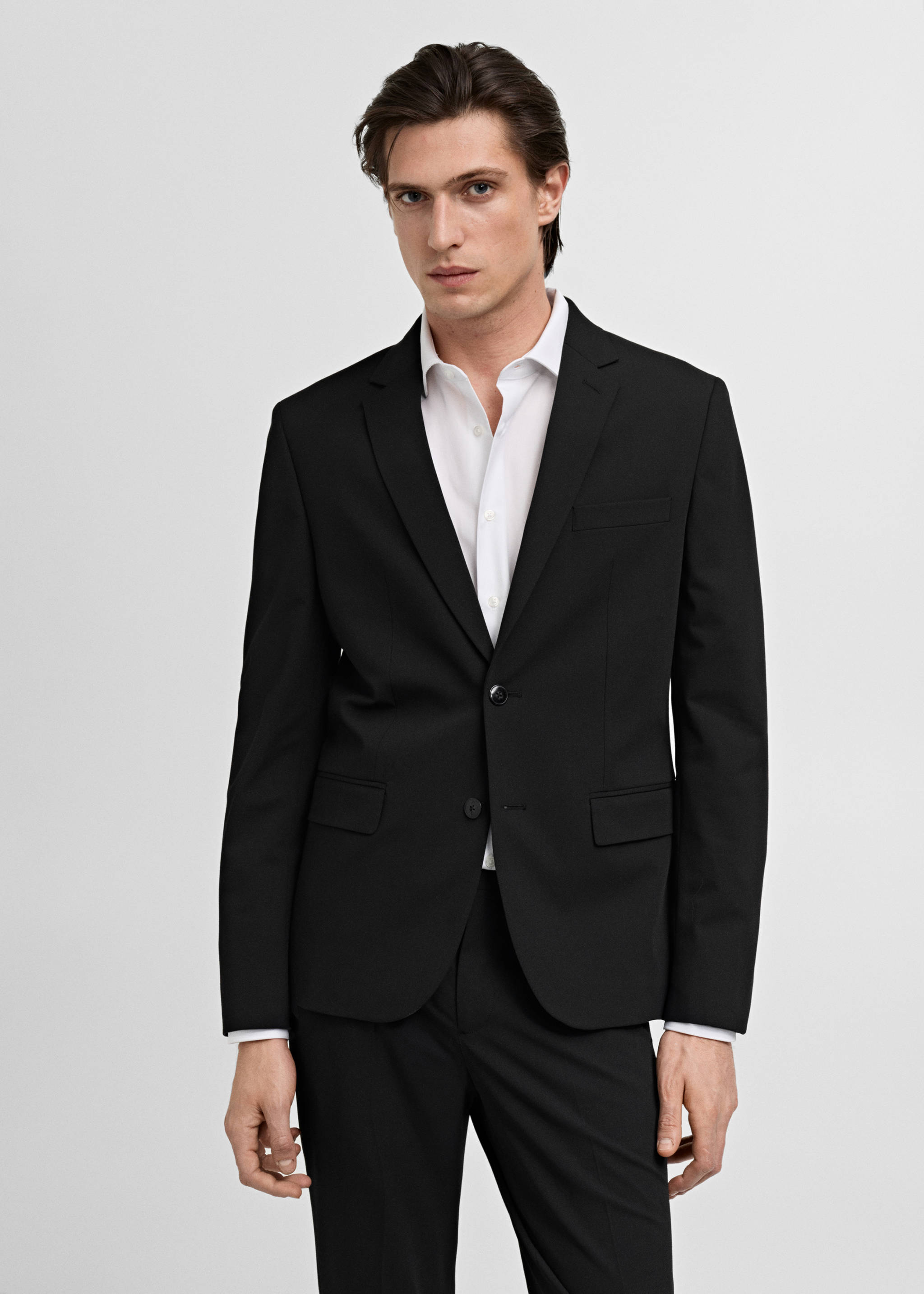 Super slim-fit suit jacket in stretch fabric - Medium plane
