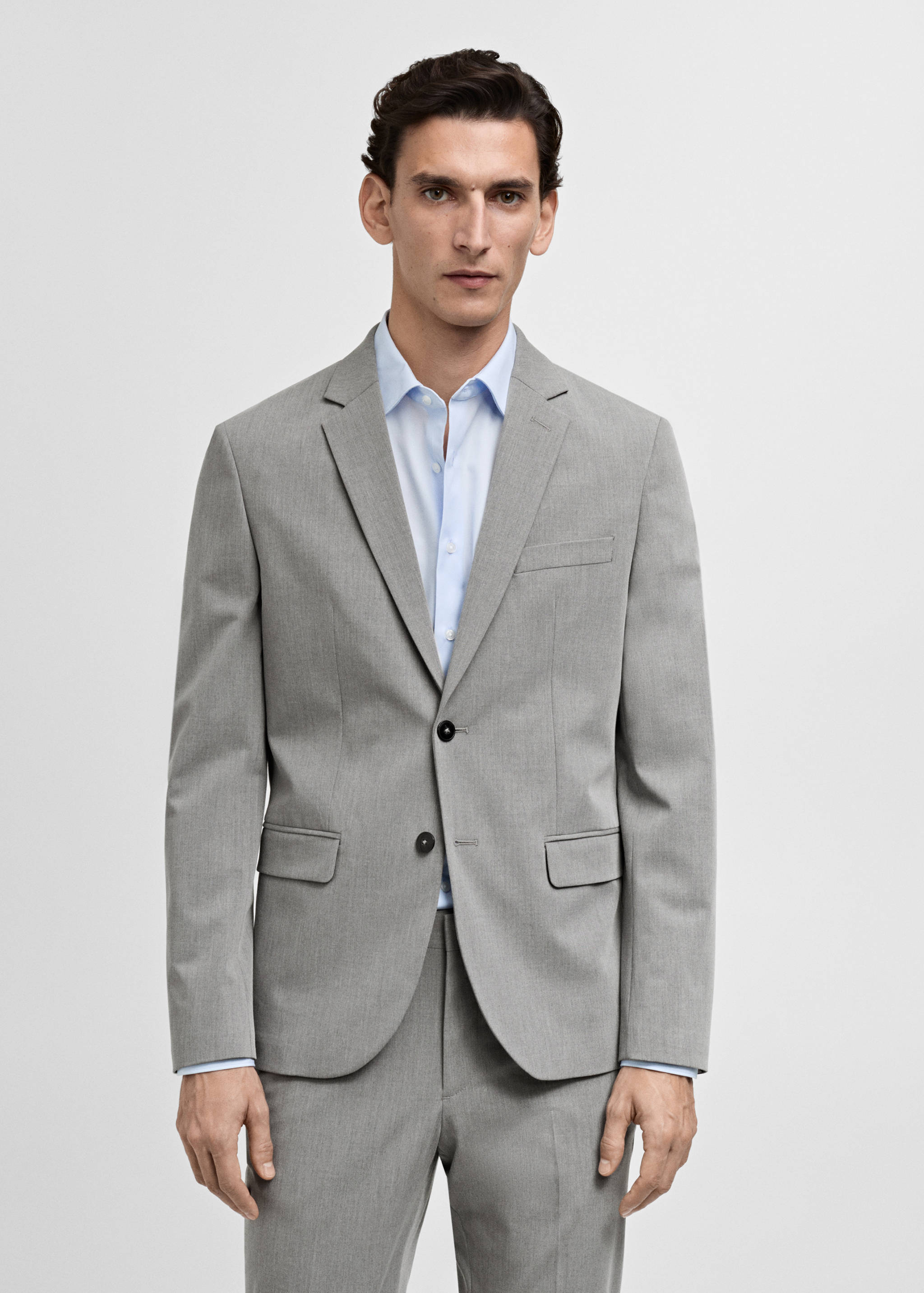 Super slim-fit suit jacket in stretch fabric - Medium plane