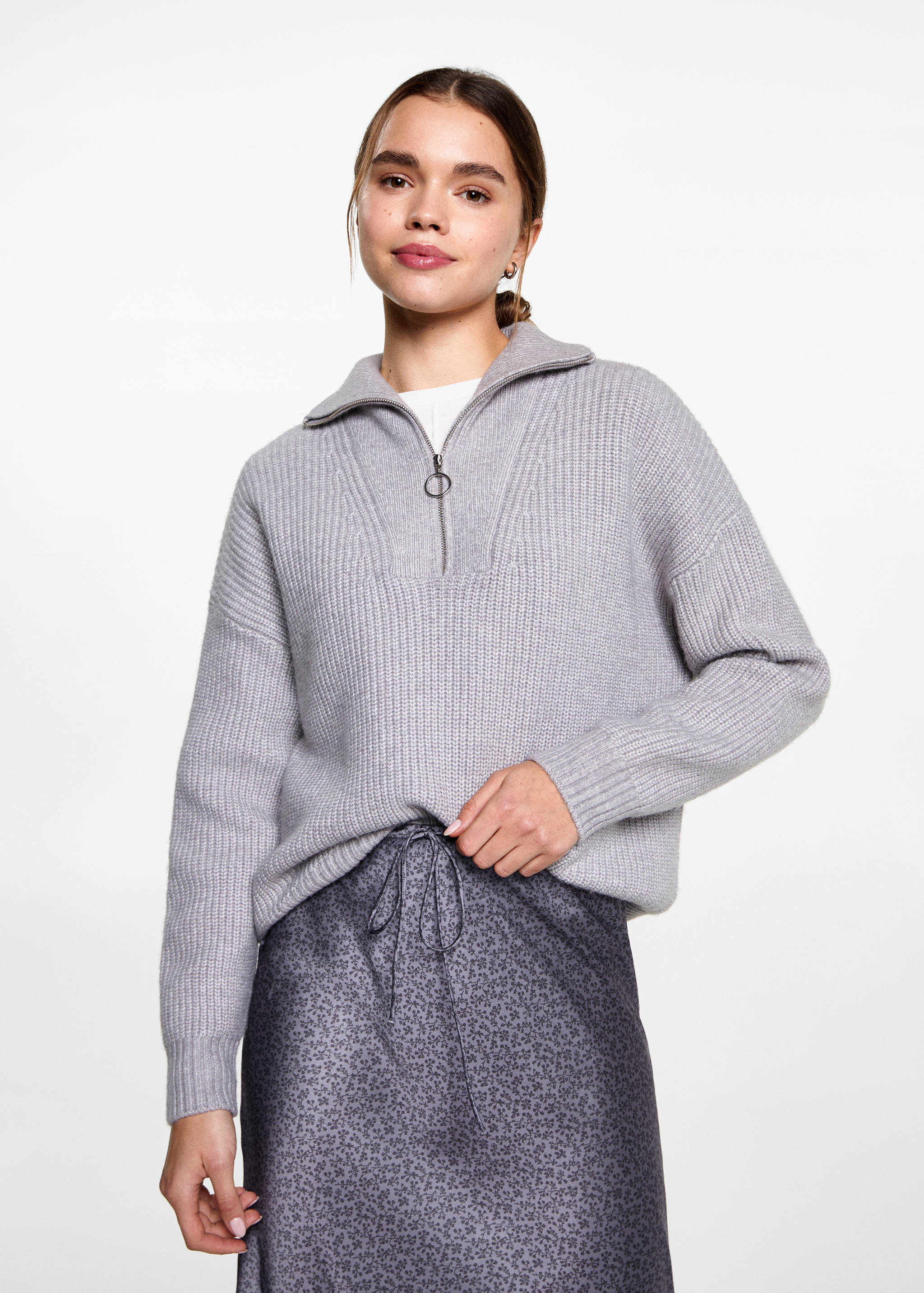 Printed satin skirt - Medium plane